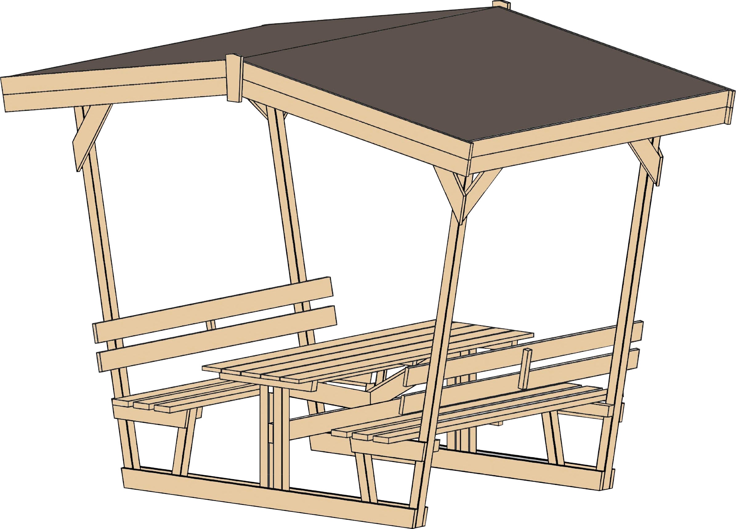 weka Sitzlaube »662«, Holzpavillon, inkl. Tisch und Bänke, BxTxH: 300x203x238 cm