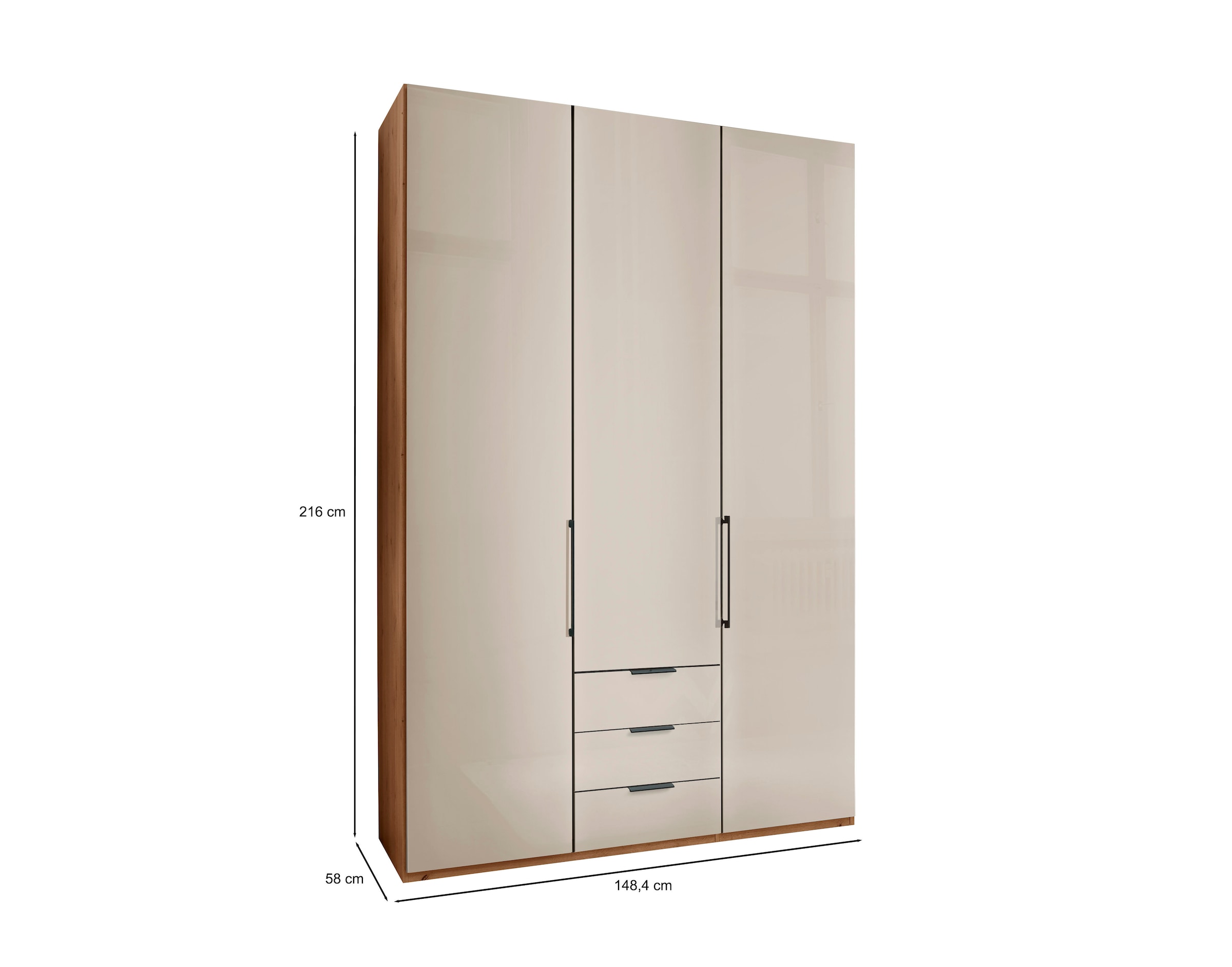 WIEMANN Drehtürenschrank »Monaco« mit Glasfront sowie hochwertigen Beschlägen inkl. Dämpfung