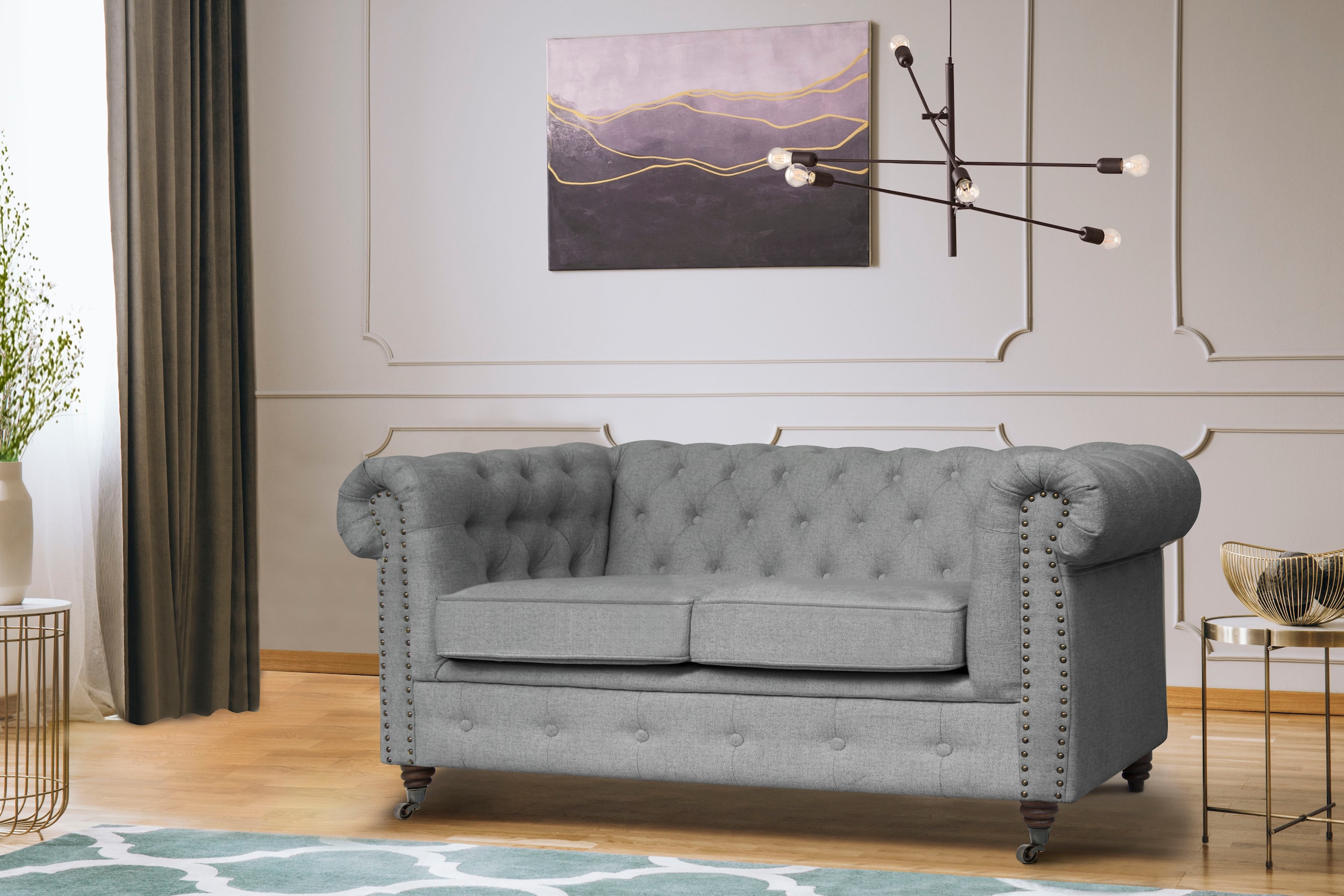 Home affaire Chesterfield-Sofa »Aarburg«, aufwändige Knopfheftung und Ziernägel im Chesterfield-Design