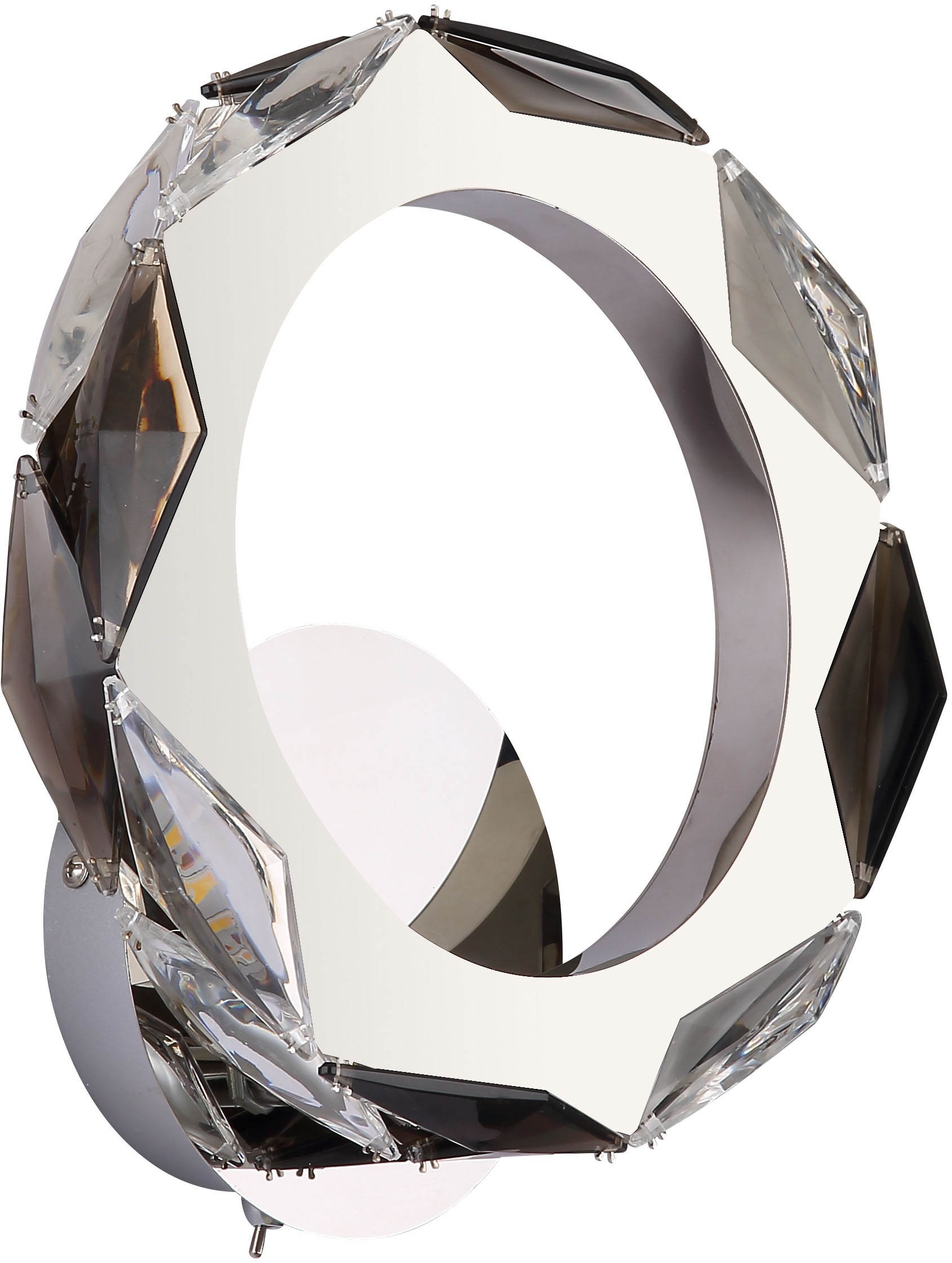 GLOBO LIGHTING LED Wandleuchte »KARILION« LED-Modul Tageslichtweiß Wandlampe/Acrylkristalle rauchfarben/BxH: 240x255mm