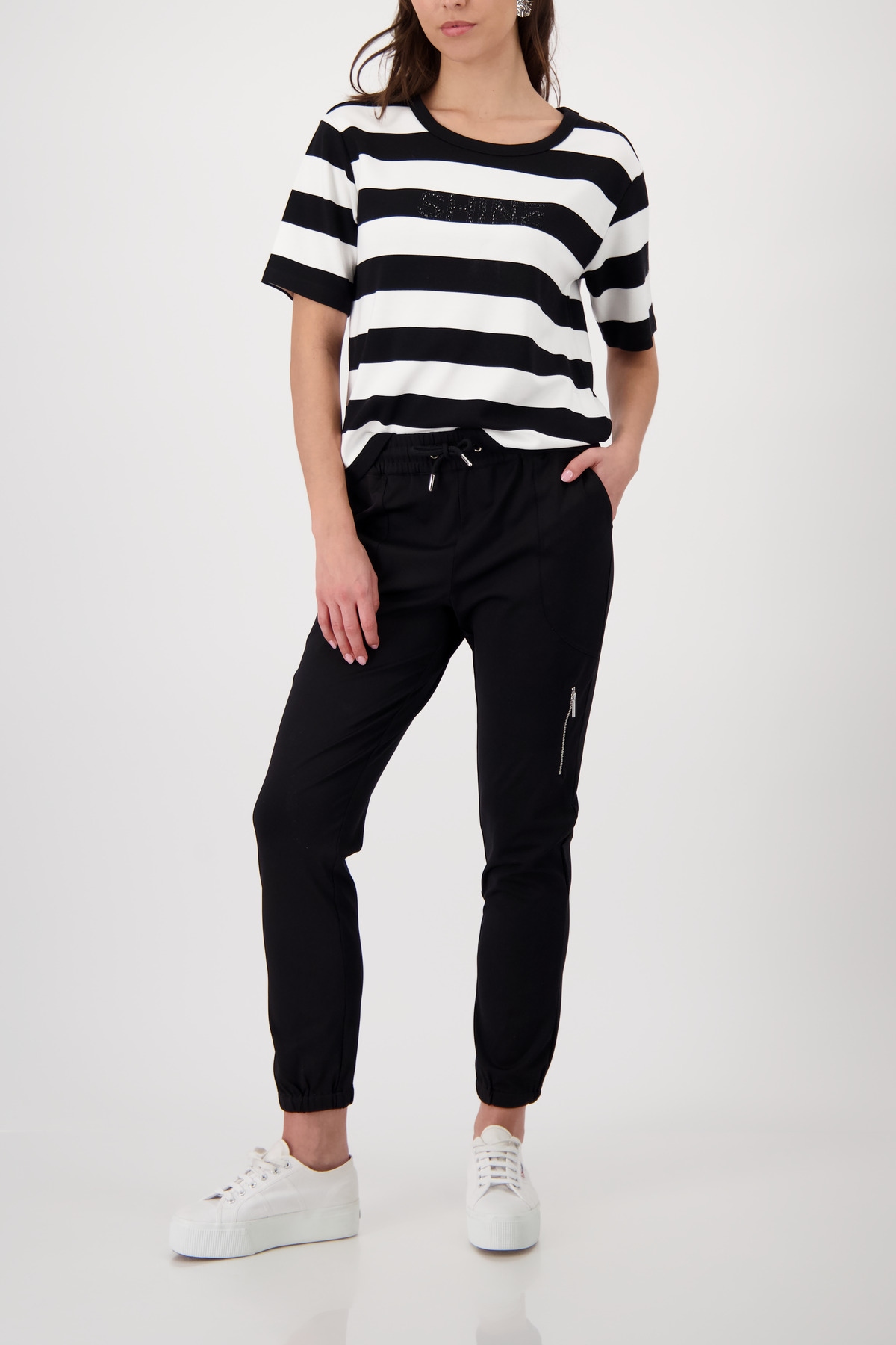 Monari Jogger Pants »Hose Jill Basic«  mit Reißverschlusstasche