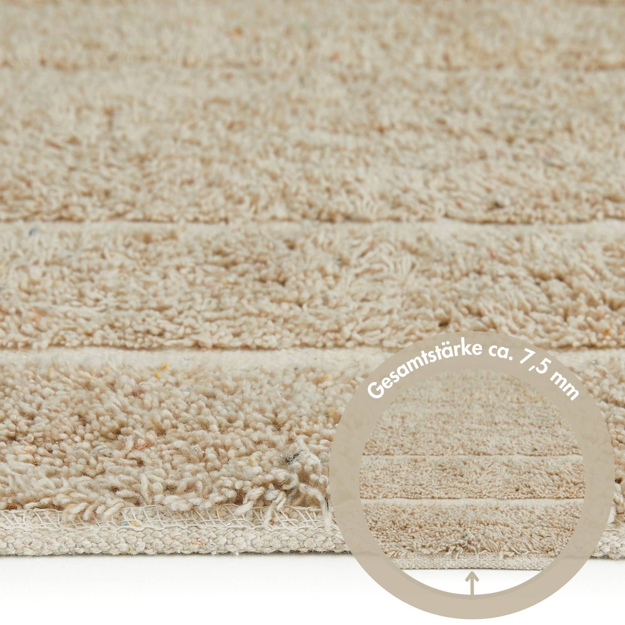 Andiamo Badematte »Havanna, 50x80 cm«, fußbodenheizungsgeeignet-schnell trocknend, Badteppich, Uni Farben, Hoch-Tief Effekt, verschiedene Designs