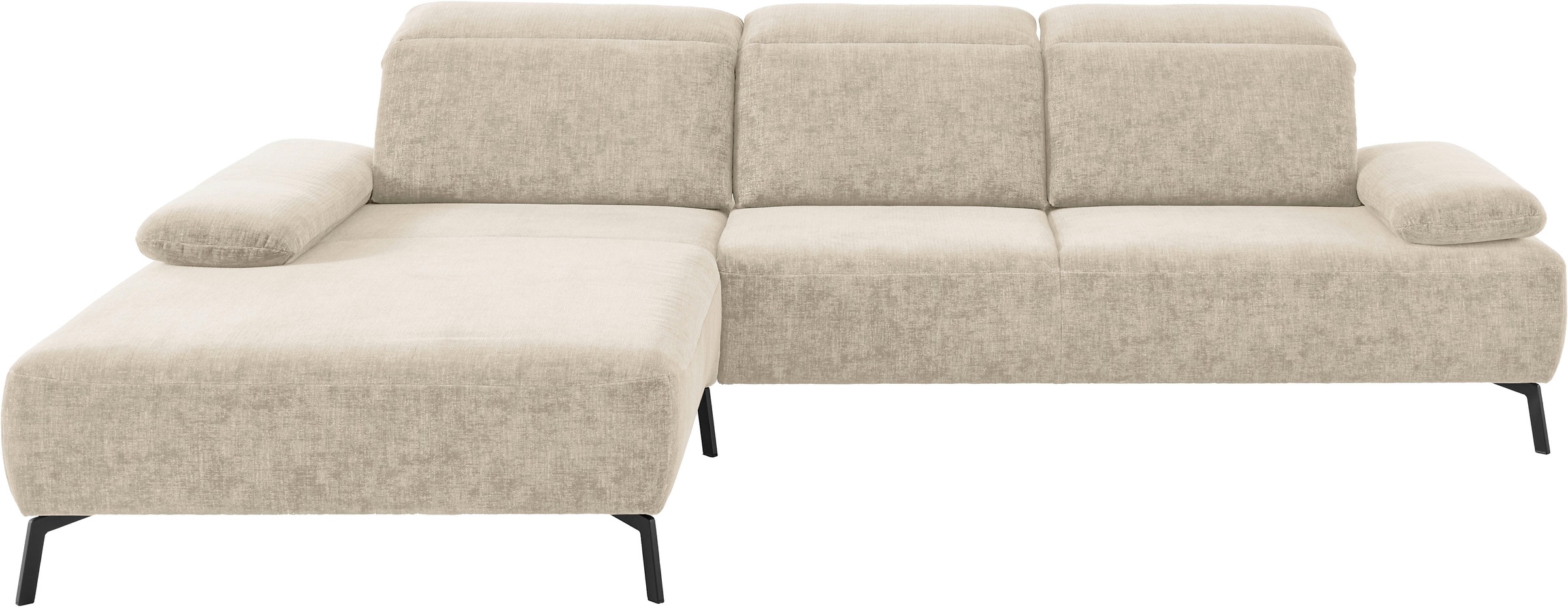 Home affaire Ecksofa »Liora, L-Form mit verstellbarem Kopfteil, Breite 291 cm« klappbare Armlehne, Tonnentaschenfederkern&saugroboterfreundliche Höhe