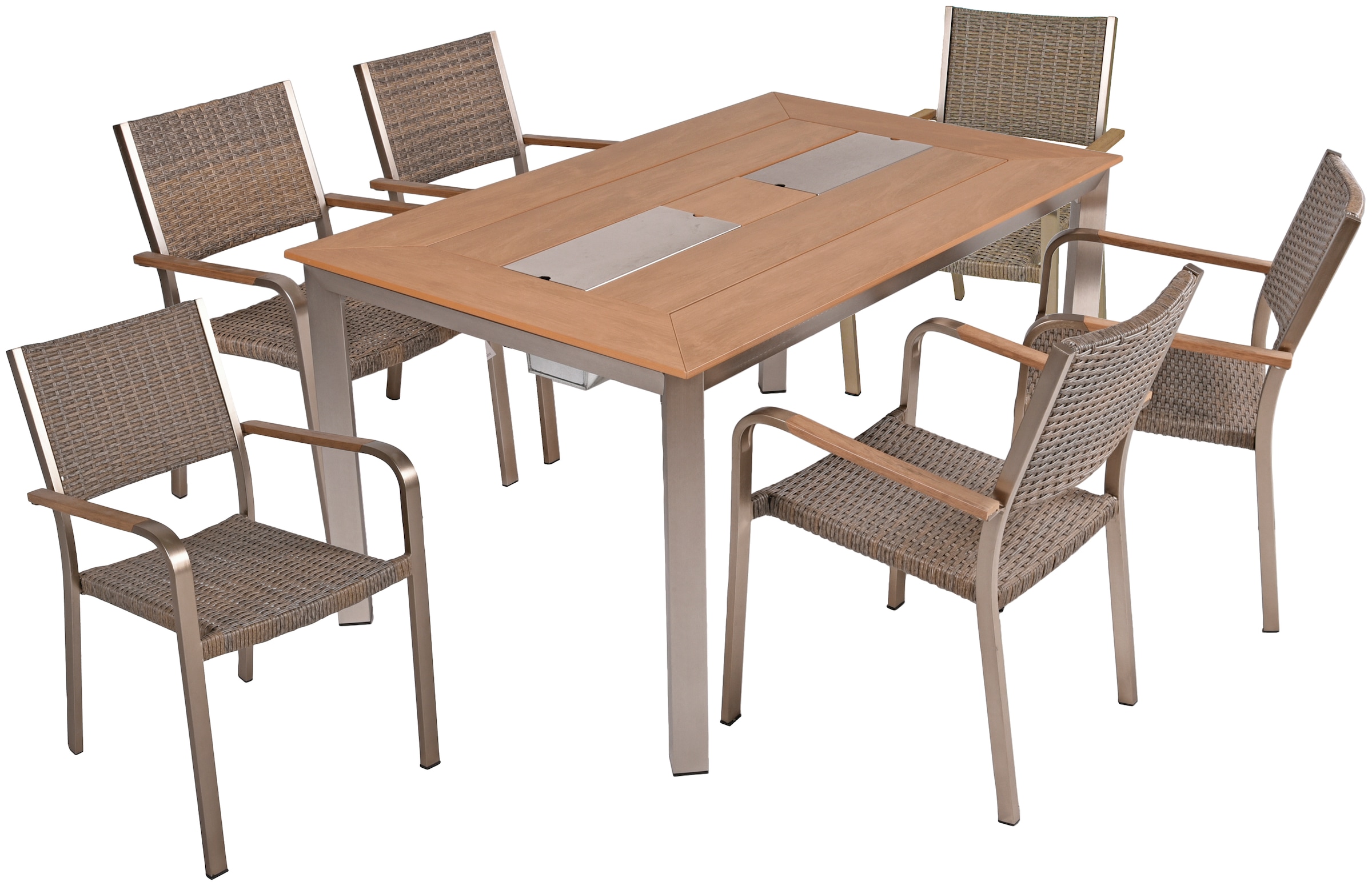 Garden Pleasure Garten-Essgruppe »FLORENCE« 7 Stk. tlg. mit platzsparenden günstig online kaufen