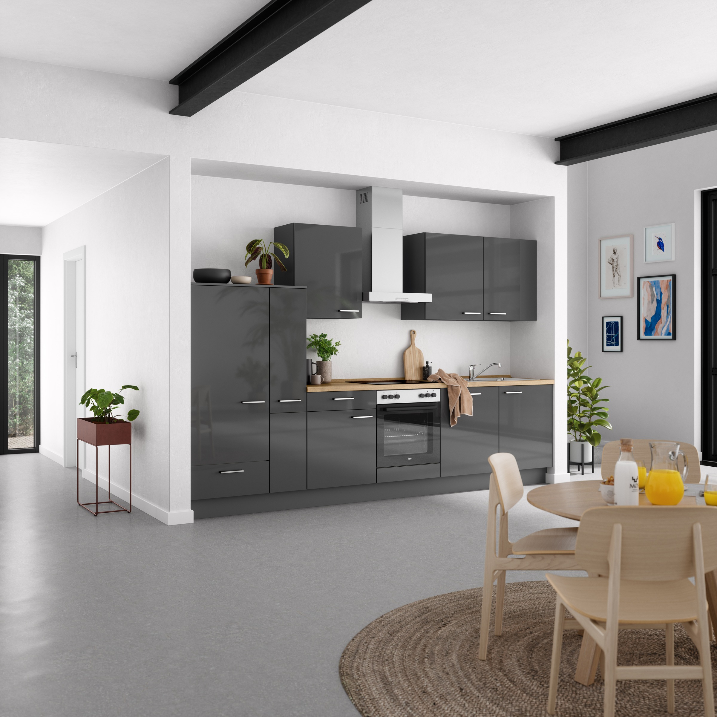 nobilia® Küchenzeile »"Flash I"«, vormontiert, Ausrichtung wählbar, Breite 330 cm, wahlw. mit E-Geräten