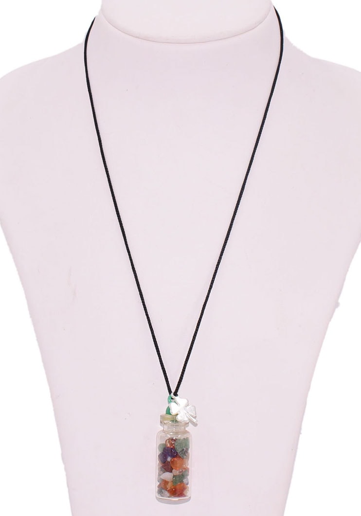Firetti Kette mit Anhänger »Schmuck Geschenk Glücksflasche«, (Set, 3 tlg.), Made in Germany - mit Achat