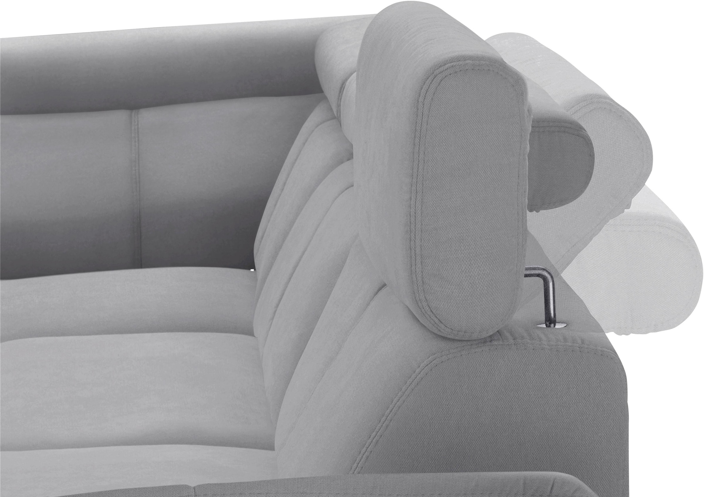 exxpo - sofa fashion Ecksofa »Salerno, klassisch modernes Funktionssofa, hoher Sitzkomfort, L-Form«, inkl. Kopf- und Armteilverstellung, wahlweise mit Bettfunktion