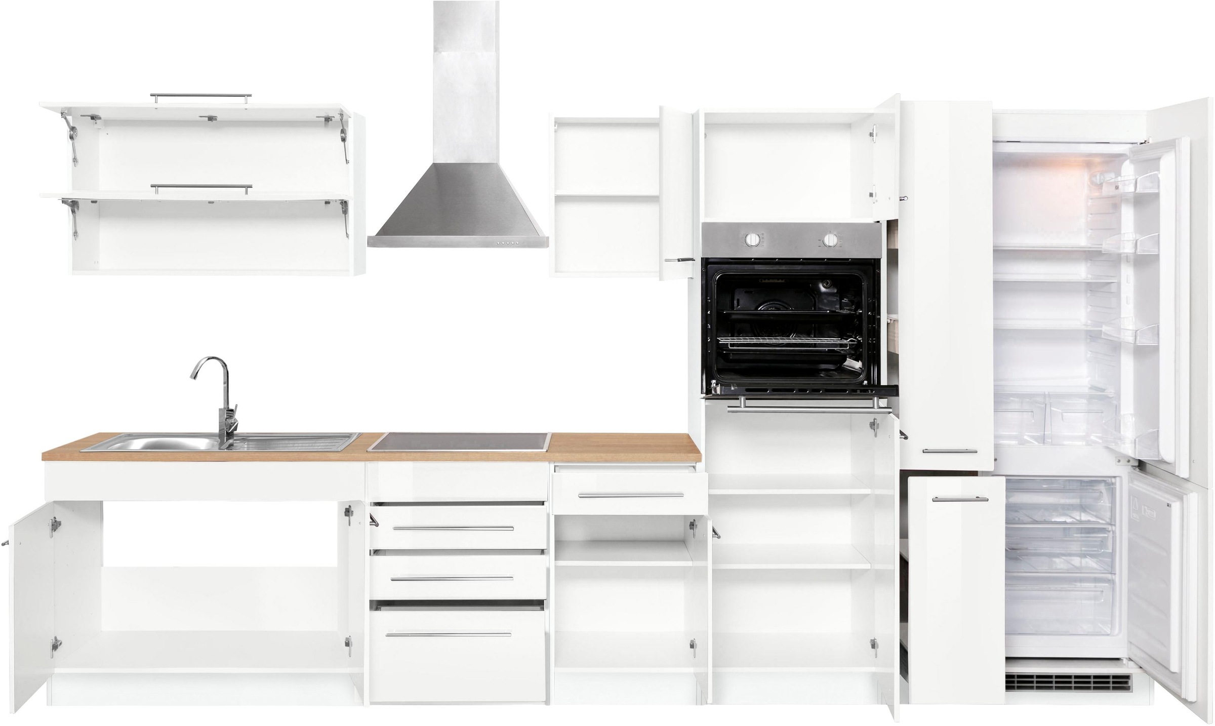 KOCHSTATION Küchenzeile »KS-Eton«, mit E-Geräten, Breite 360 cm