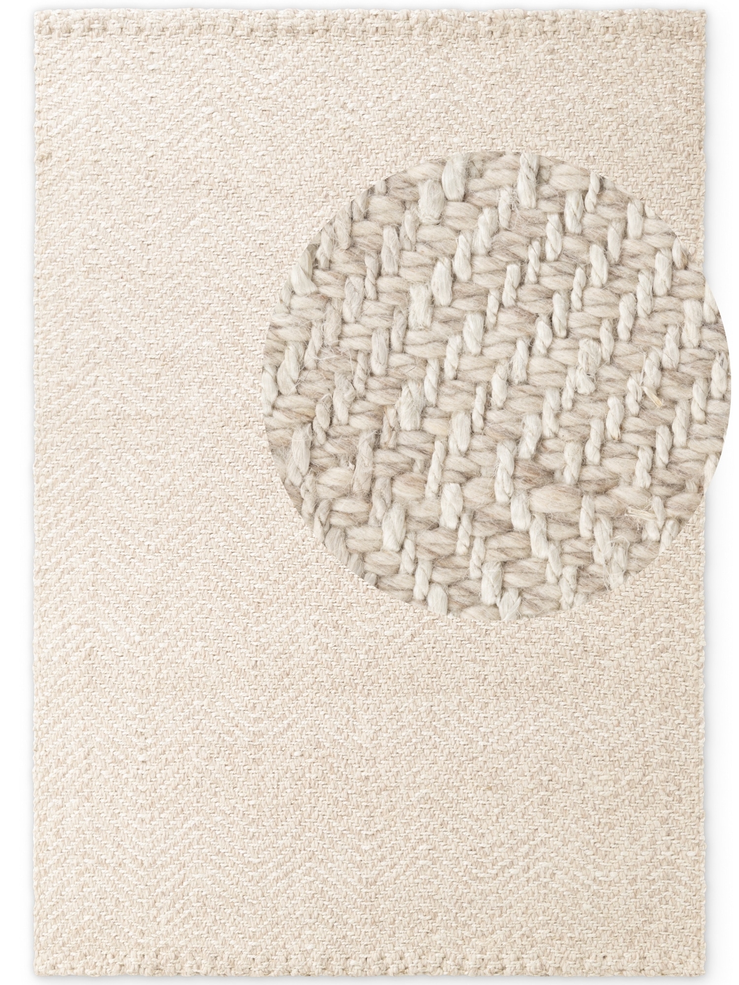 ELLE DECORATION Wollteppich »Majoli«, rechteckig, 10 mm Höhe, Herringbone, Wolle, Jute, Natur, Wohnzimmer, Schlafzimmer, Boho,Skandi