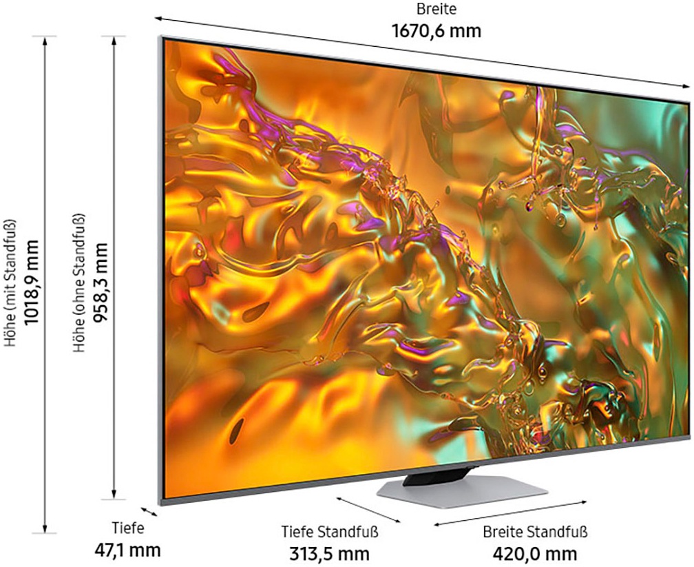 Samsung QLED-Fernseher »GQ75Q80DAT«, 4K Ultra HD, Smart-TV, Neural Quantum 4K AI Gen2 Prozessor, bis zu 120Hz