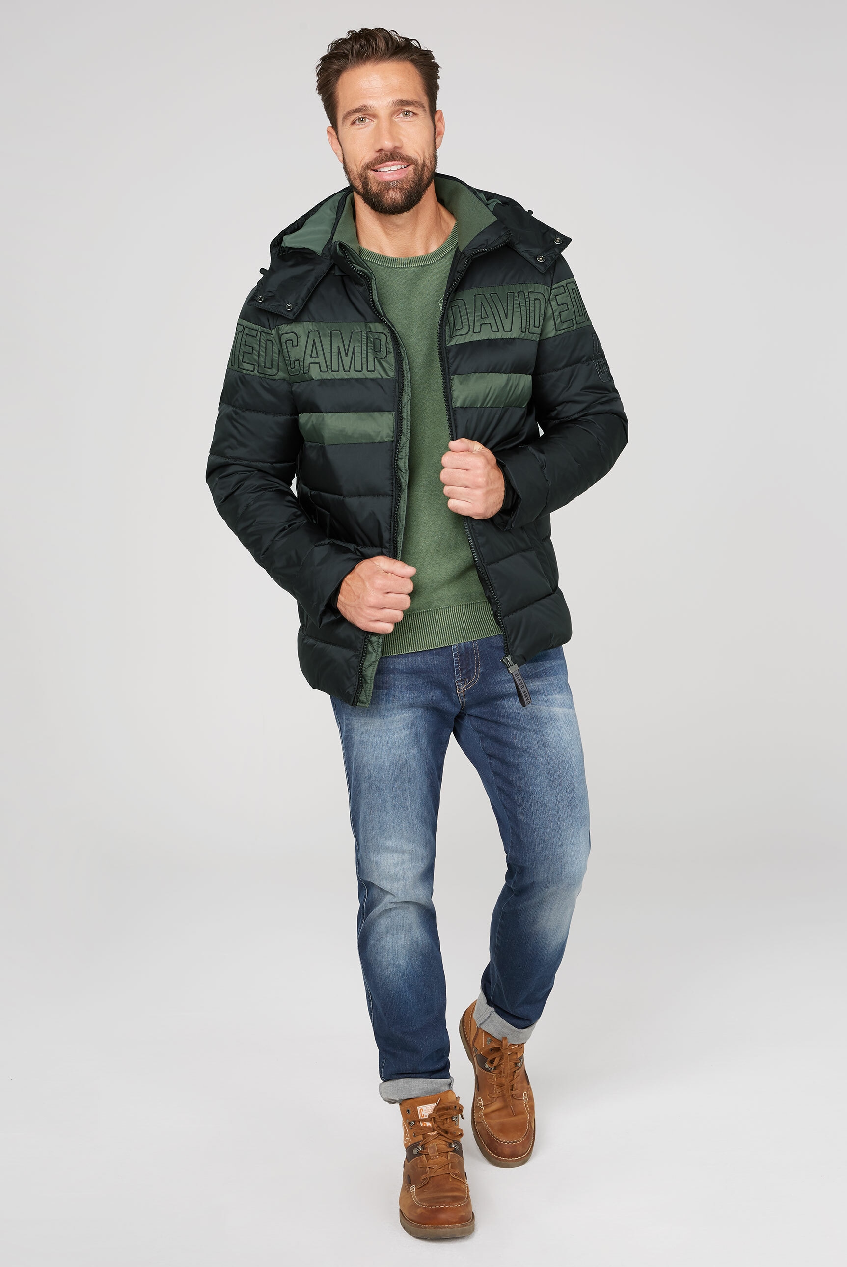 CAMP DAVID Winterjacke, mit Kapuze, mit verstellbarem Gummizug im Saum