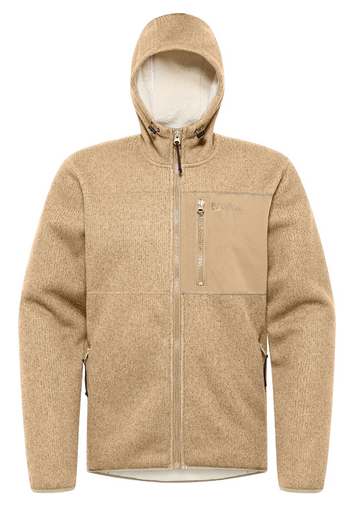 Jack Wolfskin Fleecejacke »KAMINFEUER HOODED JKT M«, mit Kapuze