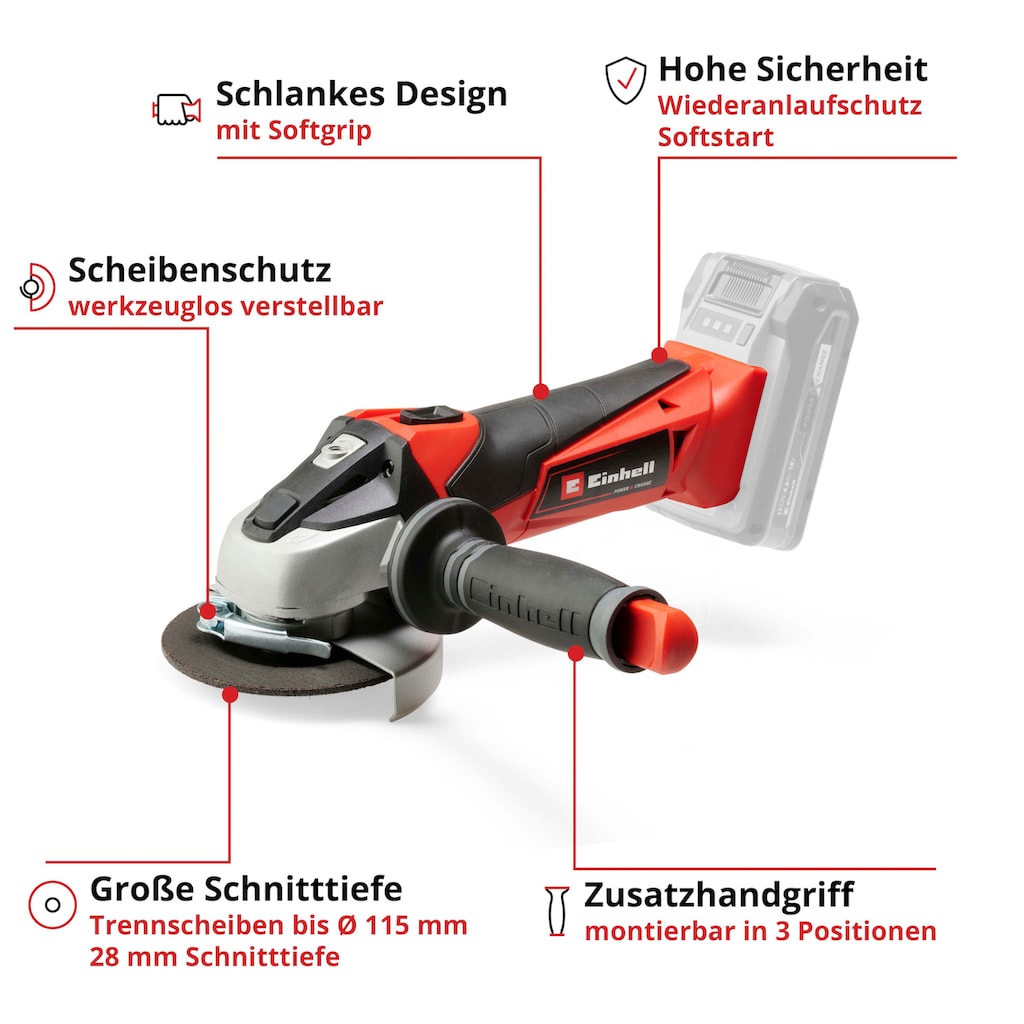 Einhell Akku-Winkelschleifer »TE-AG 18 Li-Solo«