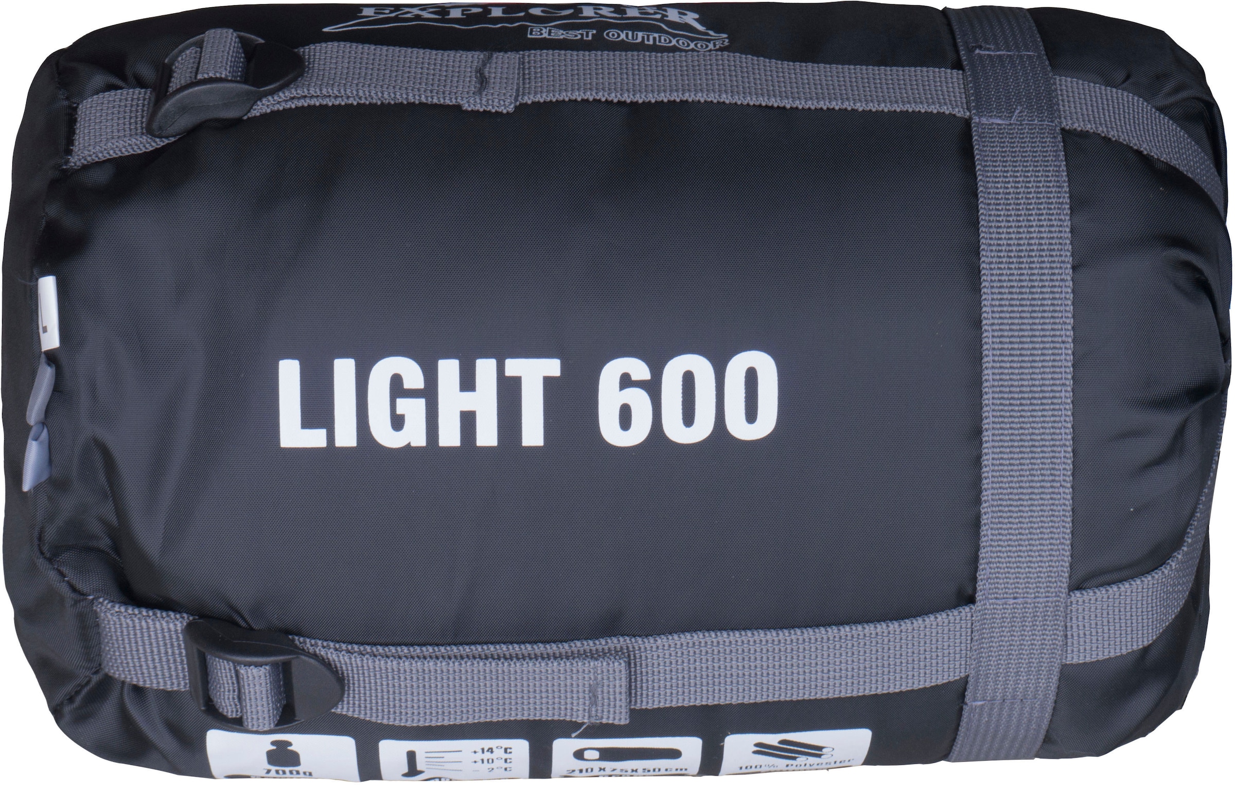 EXPLORER Tunnelzelt »Campingset 5-teilig, 1 Zelt / 2 Schlafsäcke / 2 Isomatten«, 3 Personen, (Set, 5 tlg., 1 x Tunnelzelt, 2 x Schlafsack Light 600, 2 x Isoliermatte gerollt)