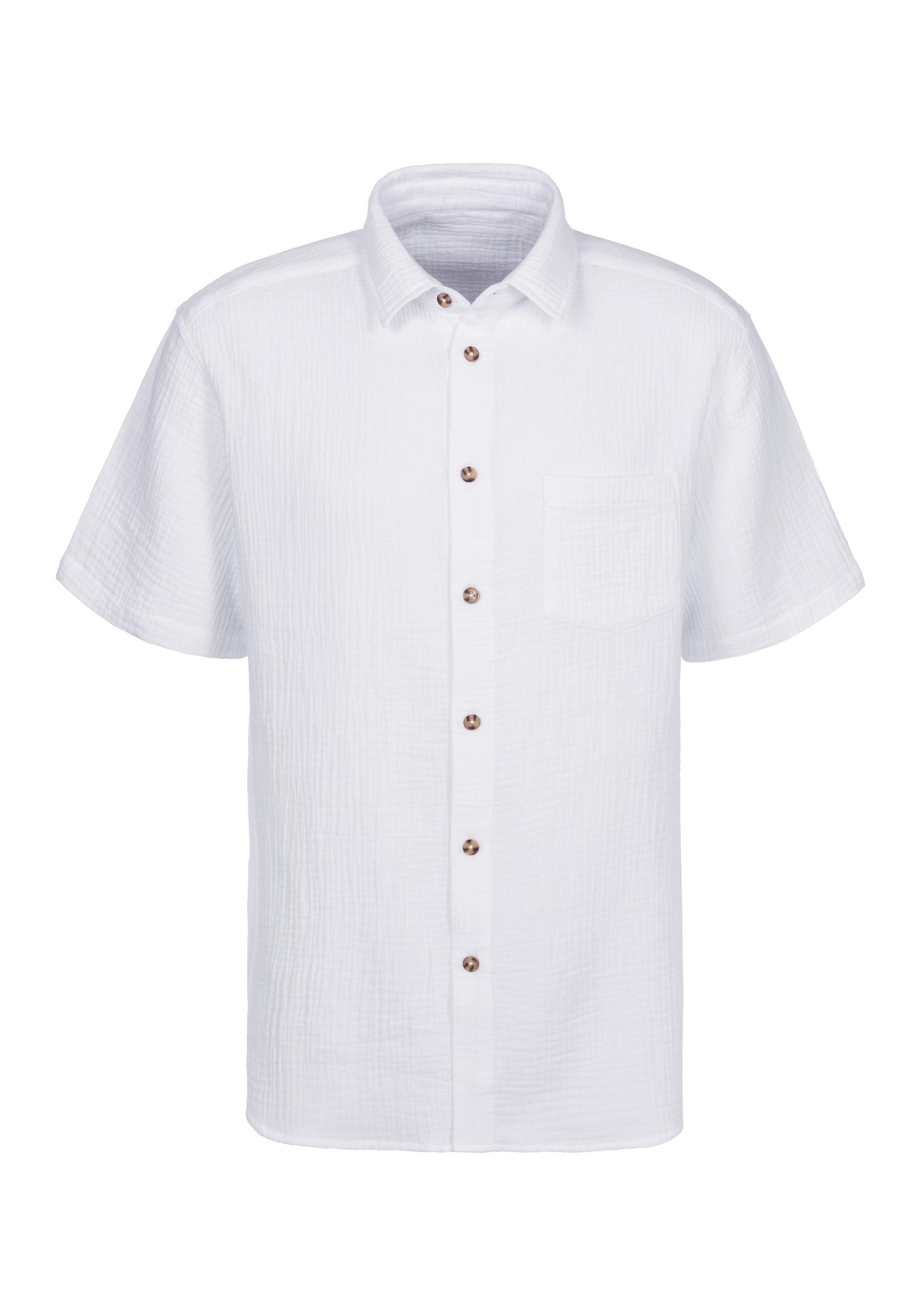 Beachtime Kurzarmhemd »Regular fit«, Kurzarm, Freizeithemd aus Musselin-Ware