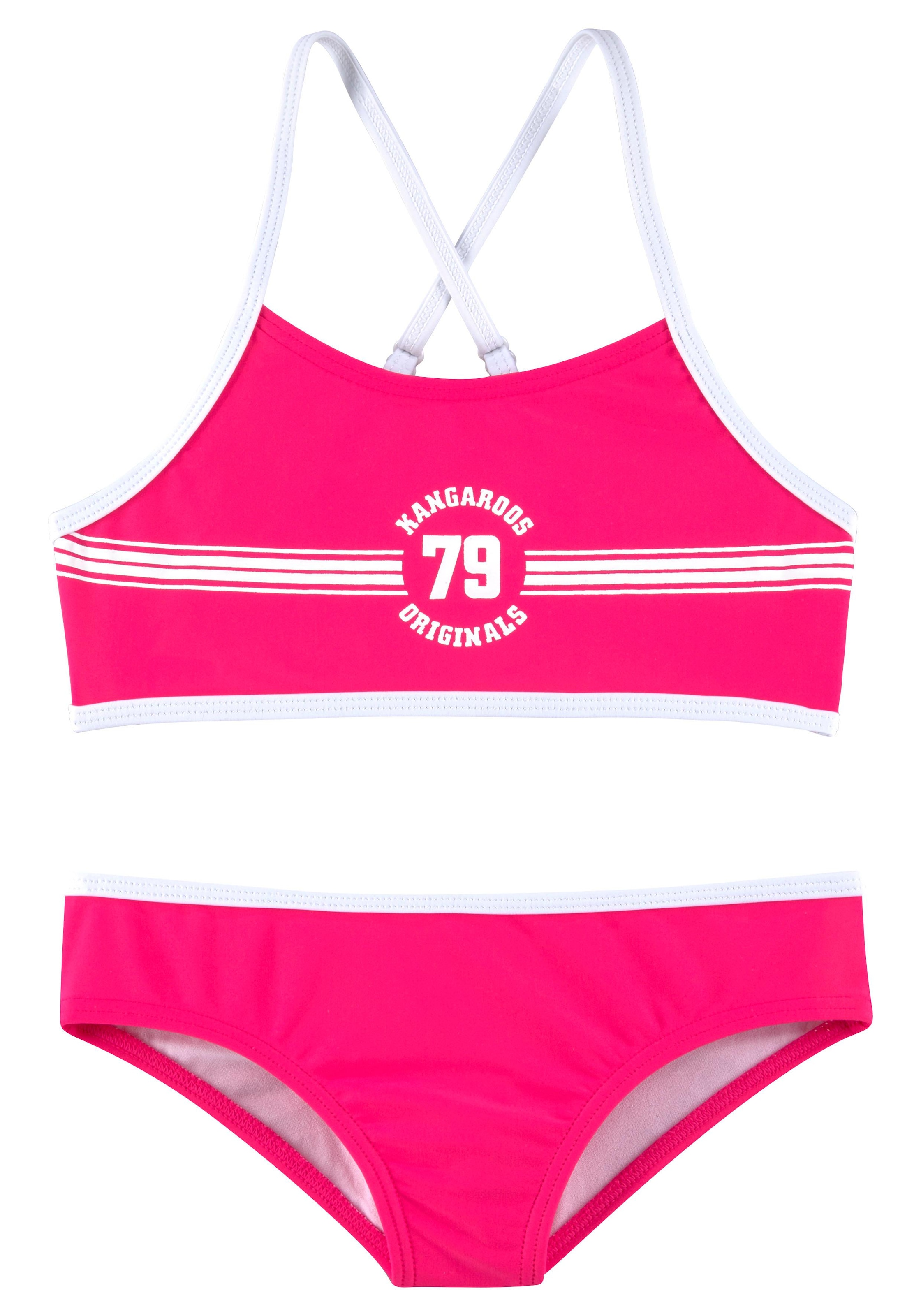 »Sporty«, sportlichem KangaROOS Bustier-Bikini mit kaufen online Frontdruck