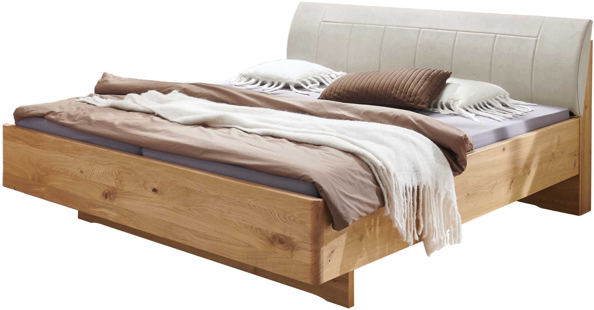 WIEMANN Holzbett »Cardiff, Bettgestell, Bettrahmen, teilmassiv, mit Polsterkopfteil« Belastbarkeit 110/220 Kg, 4-fache höhenverstellbar, MADE IN...