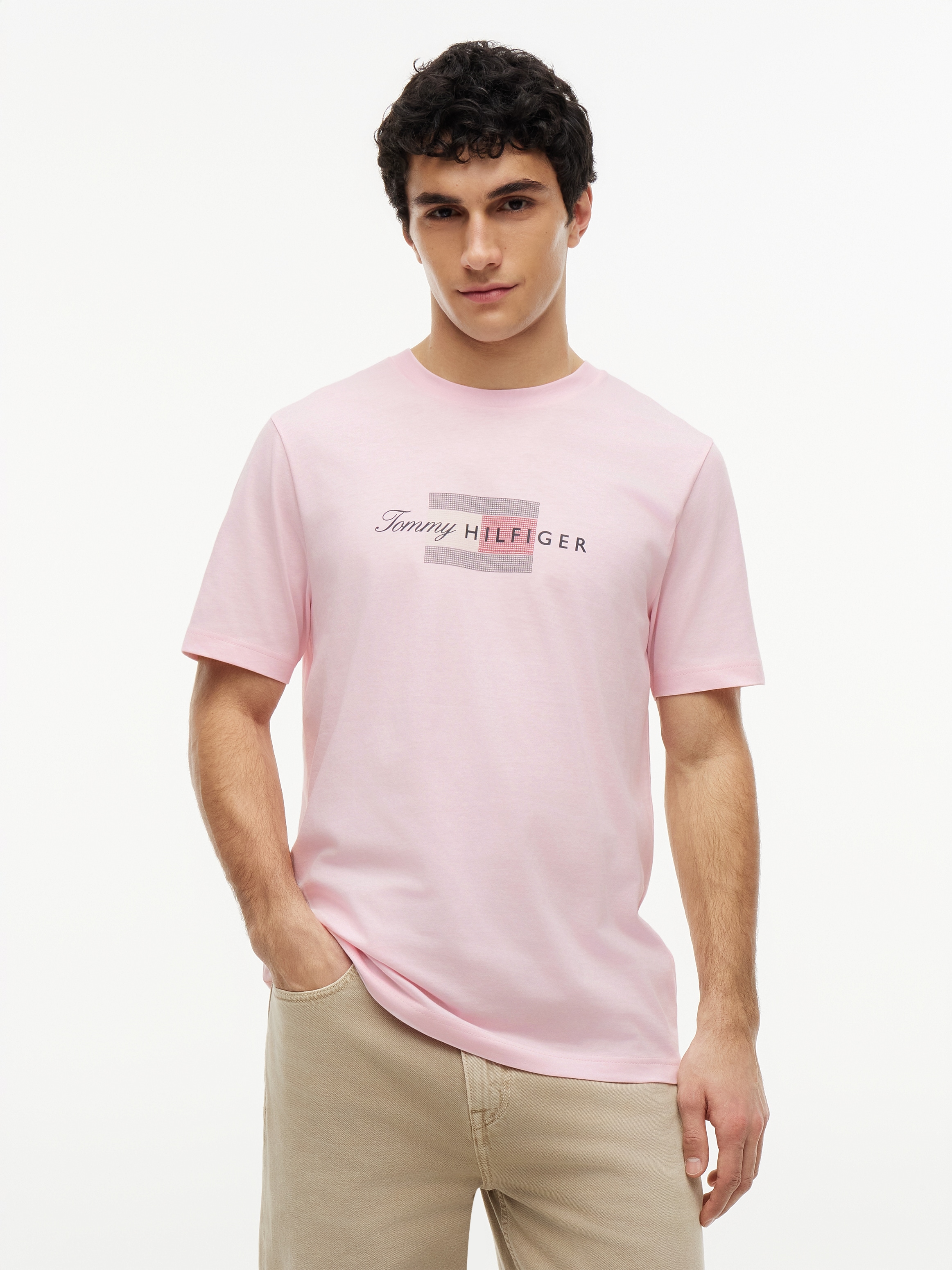 Tommy Hilfiger T-Shirt »SCRIPT FLAG REGULAR TEE« aus Jersey mit Flag-Grafik