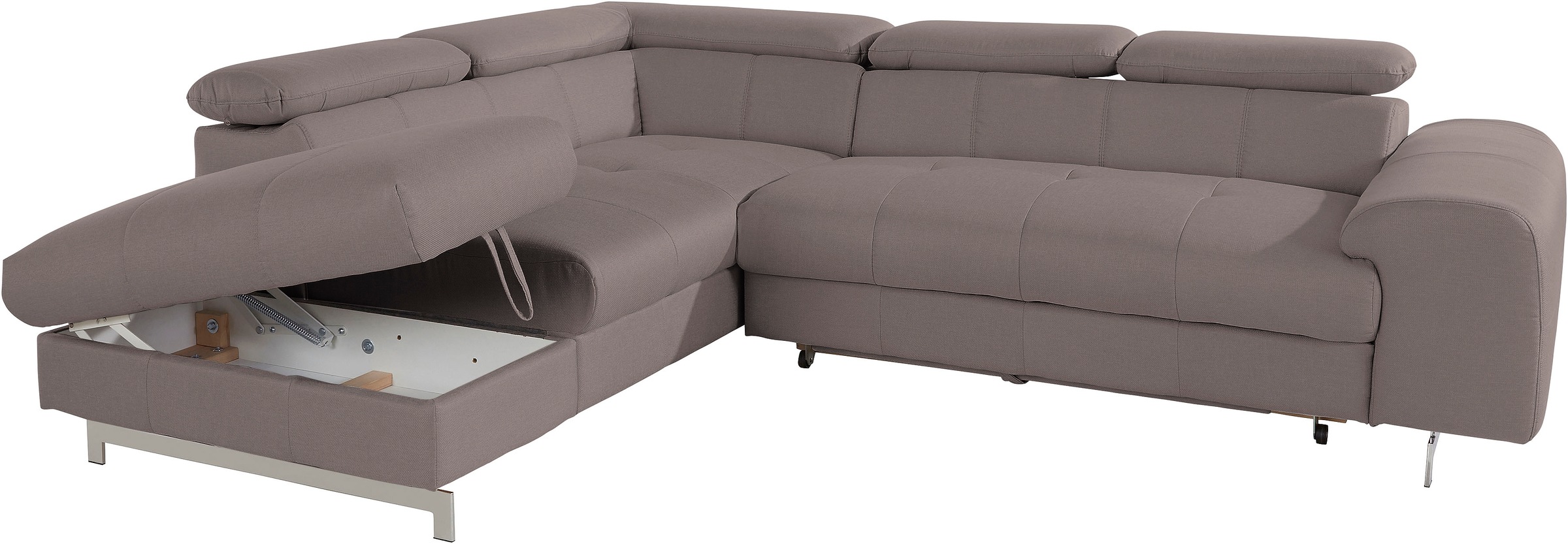 COTTA Ecksofa »Chef L-Form«, mit Kopfteilverstellung, wahlweise mit Bettfunktion & Bettkasten