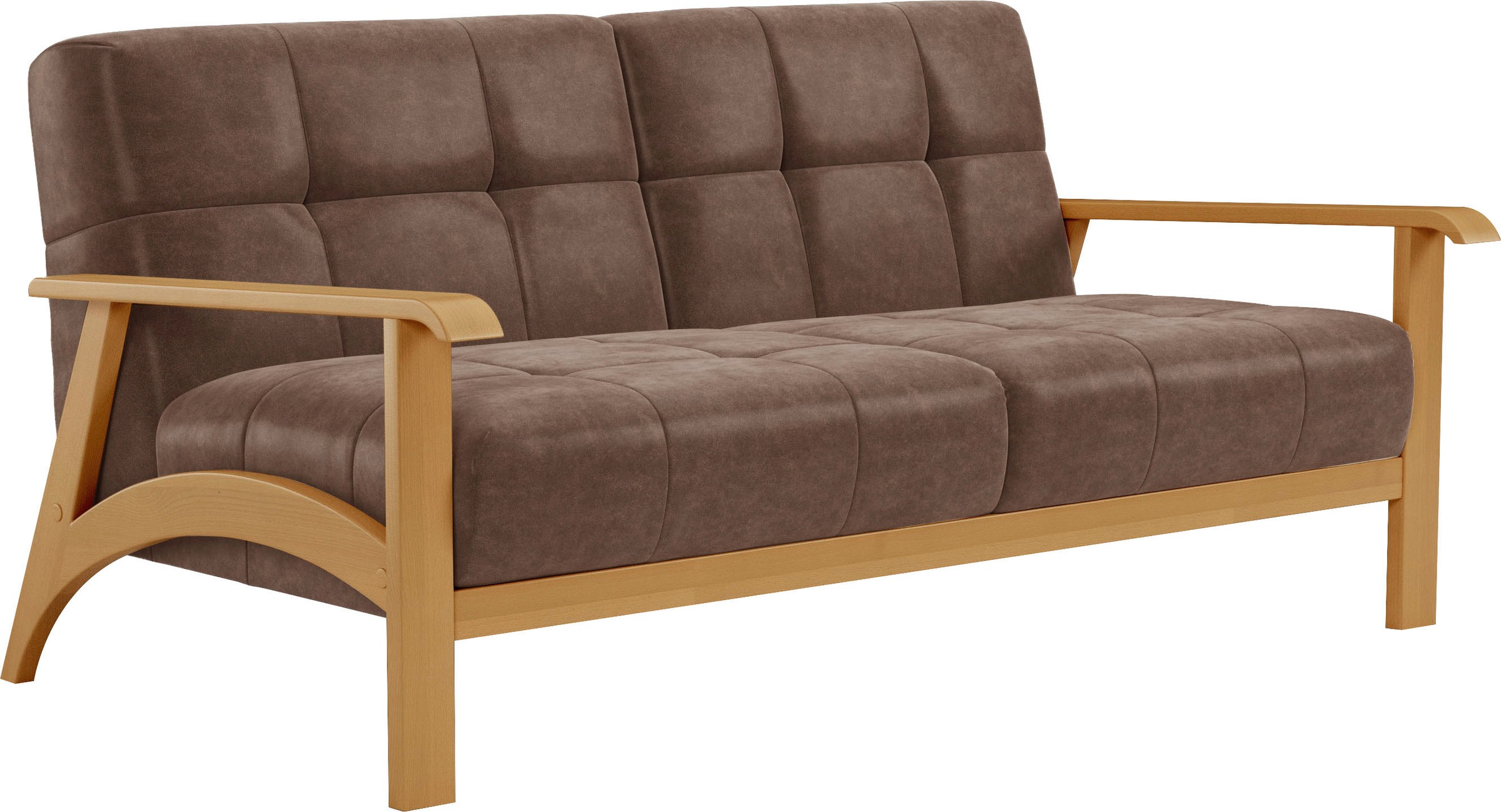 sit&more 2,5-Sitzer »Billund«, Armlehnen aus eichefarbigem Buchenholz, verschiedene Bezüge und Farben