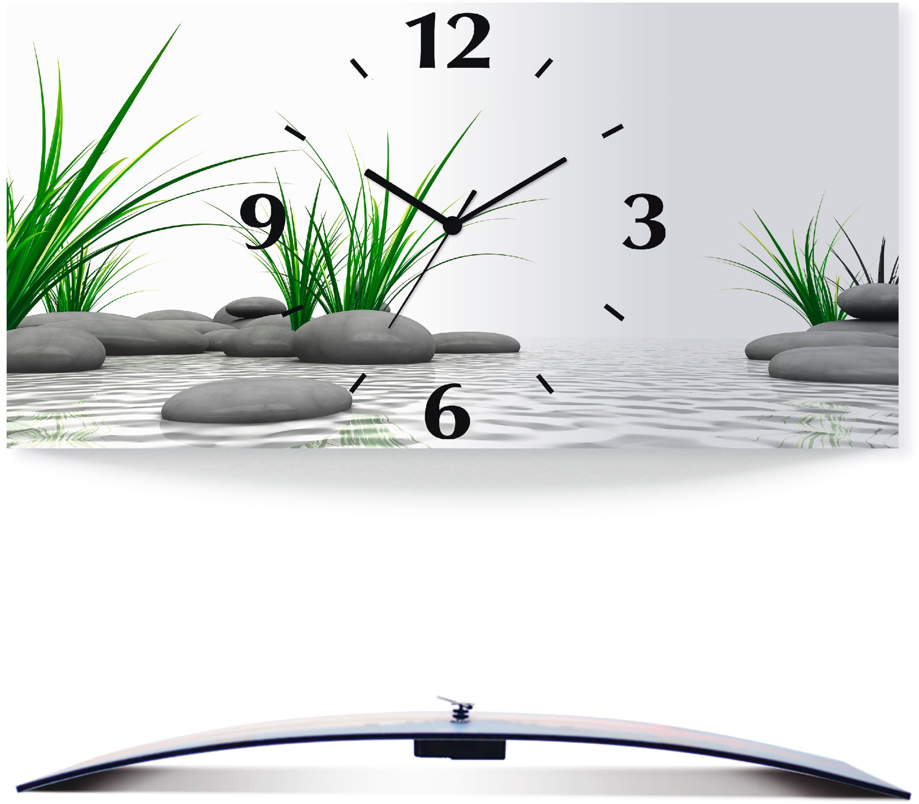 »3 Größen auf Funkuhrwerk, bestellen gebogen, 3D Artland mit versch. Wanduhr Steine«, oder D Optik Quarz- Rechnung