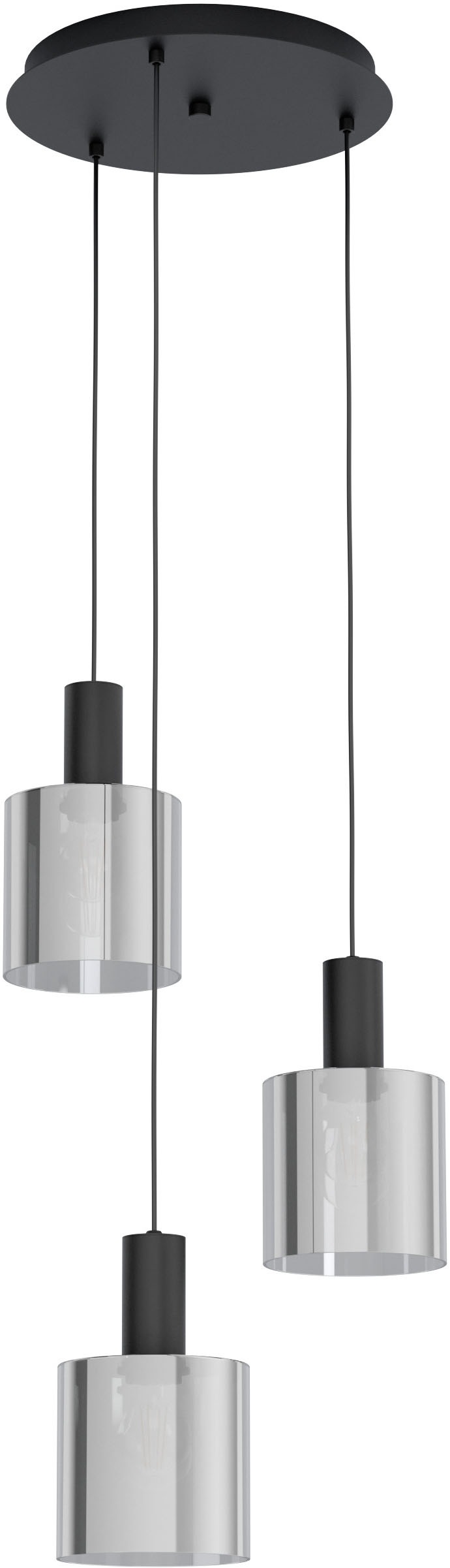 EGLO Hängeleuchte »GOROSIBA Pendellampe - Stahl - E27 - 3X40W - IP20« E27 1 Stk. Hängelampe, Deckenlampe, Wohnzimmer, Esszimmer, H130 x Ø41 cm