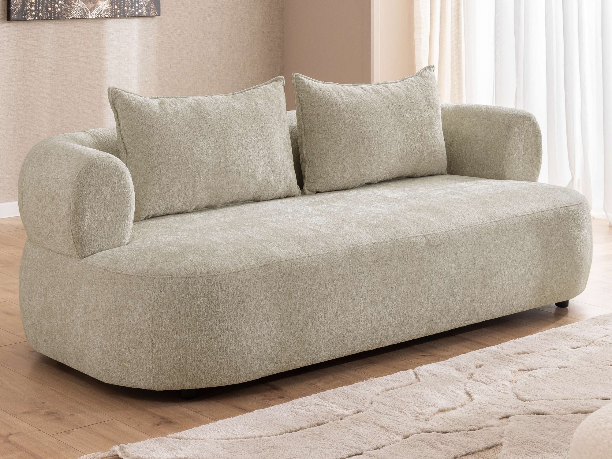 Home affaire 3-Sitzer »LUSSAC 3-Sitzer Design-Sofa mit Zierkissen, Maße B/T günstig online kaufen