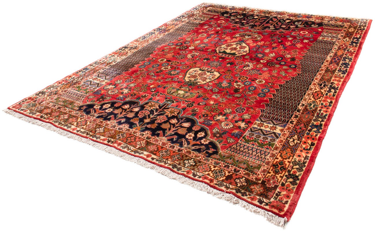 Wollteppich „Shiraz Medaillon Rosso 274 x 203 cm“, rechteckig, Unikat mit Zertifikat Rot 10 mm B/L: 203 cm x 274 cm – 10 mm