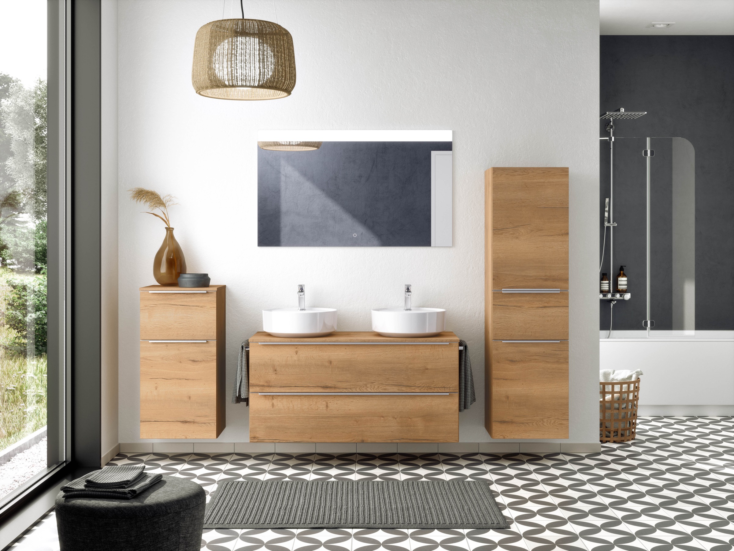 nobilia® Badmöbel-Set »Alvene« vormontiert, mit Soft-Close, 2 Stk. tlg. günstig online kaufen