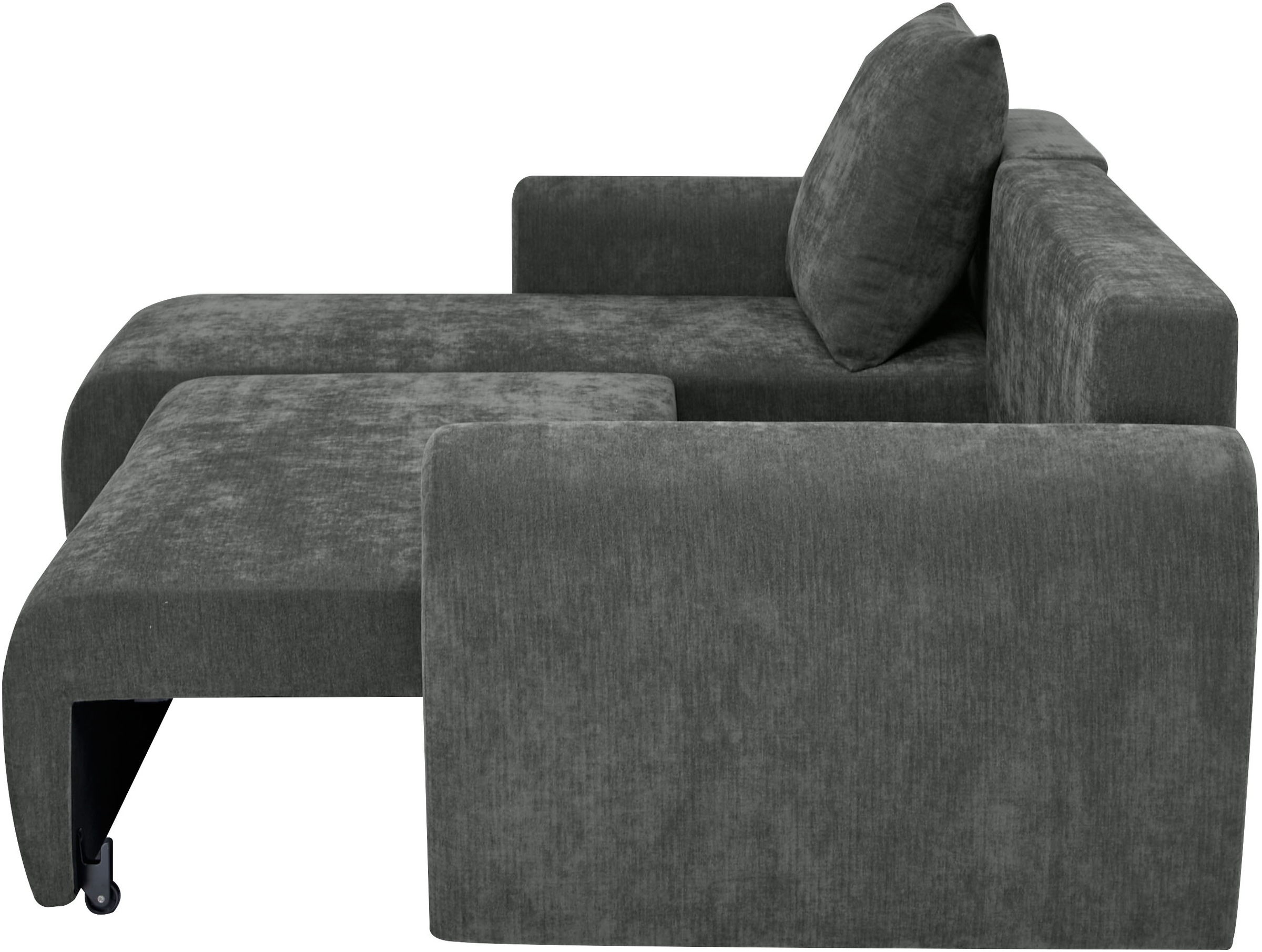 Home affaire Ecksofa »Nortrud-Uni, 241 cm, L-Form, mit Schlaffunktion u. Bettkasten« Recamiere rechts / links montierbar, Feinstruktur-Bezug