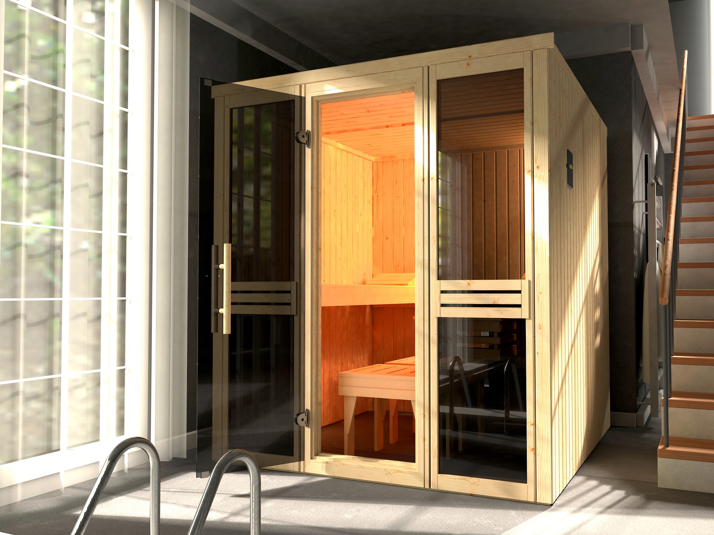 weka Sauna »Classic«, 7,5 kW Ofen mit ext. Steuerung, Fenster