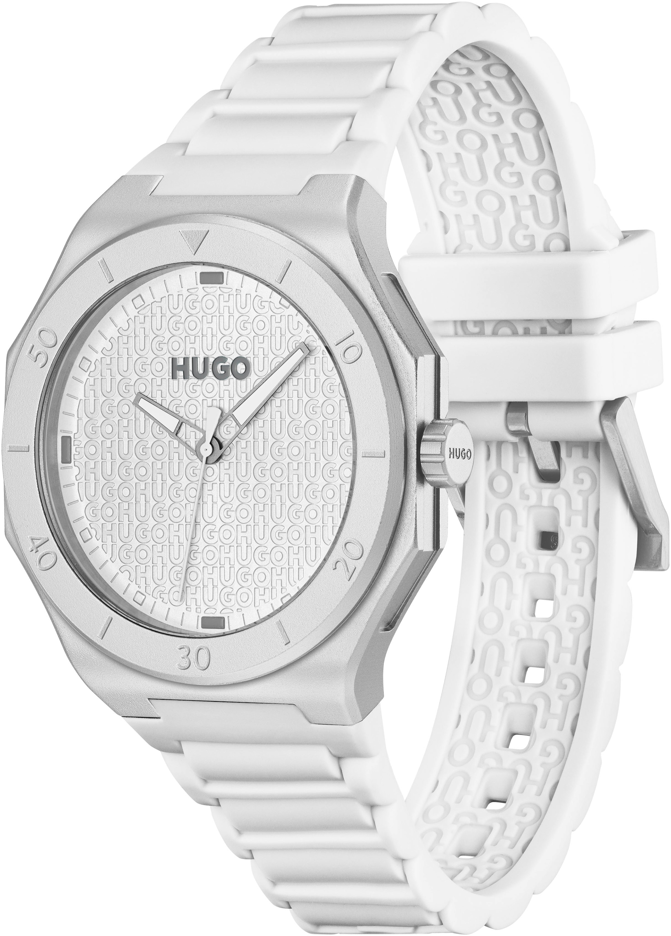 HUGO Quarzuhr »#GRAIL LIGHT« Armbanduhr, Herrenuhr, Silikonarmband, analog