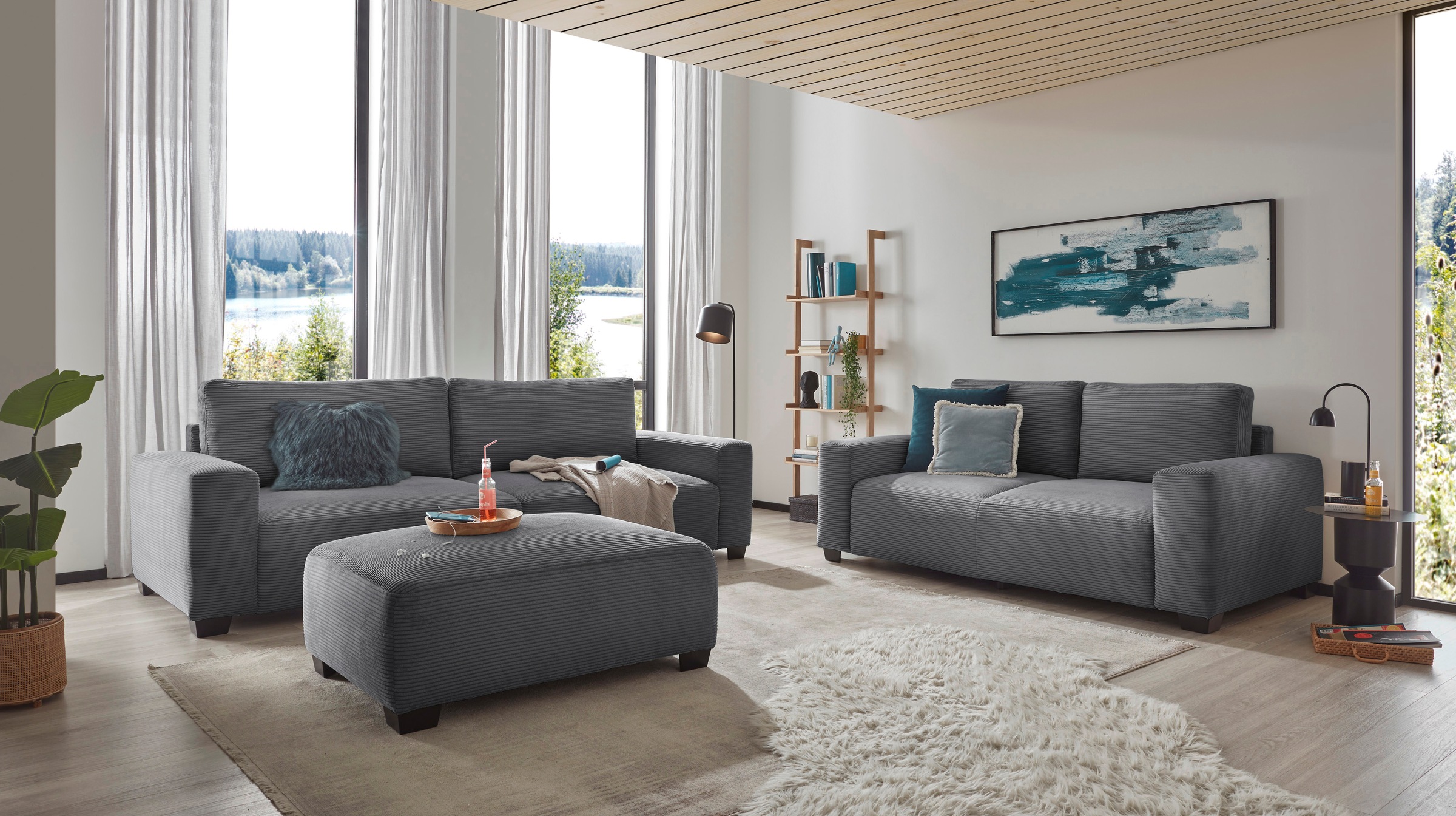 ED EXCITING DESIGN 3-Sitzer »Elba«, Big-Sofa mit 2 Rückenkissen günstig online kaufen