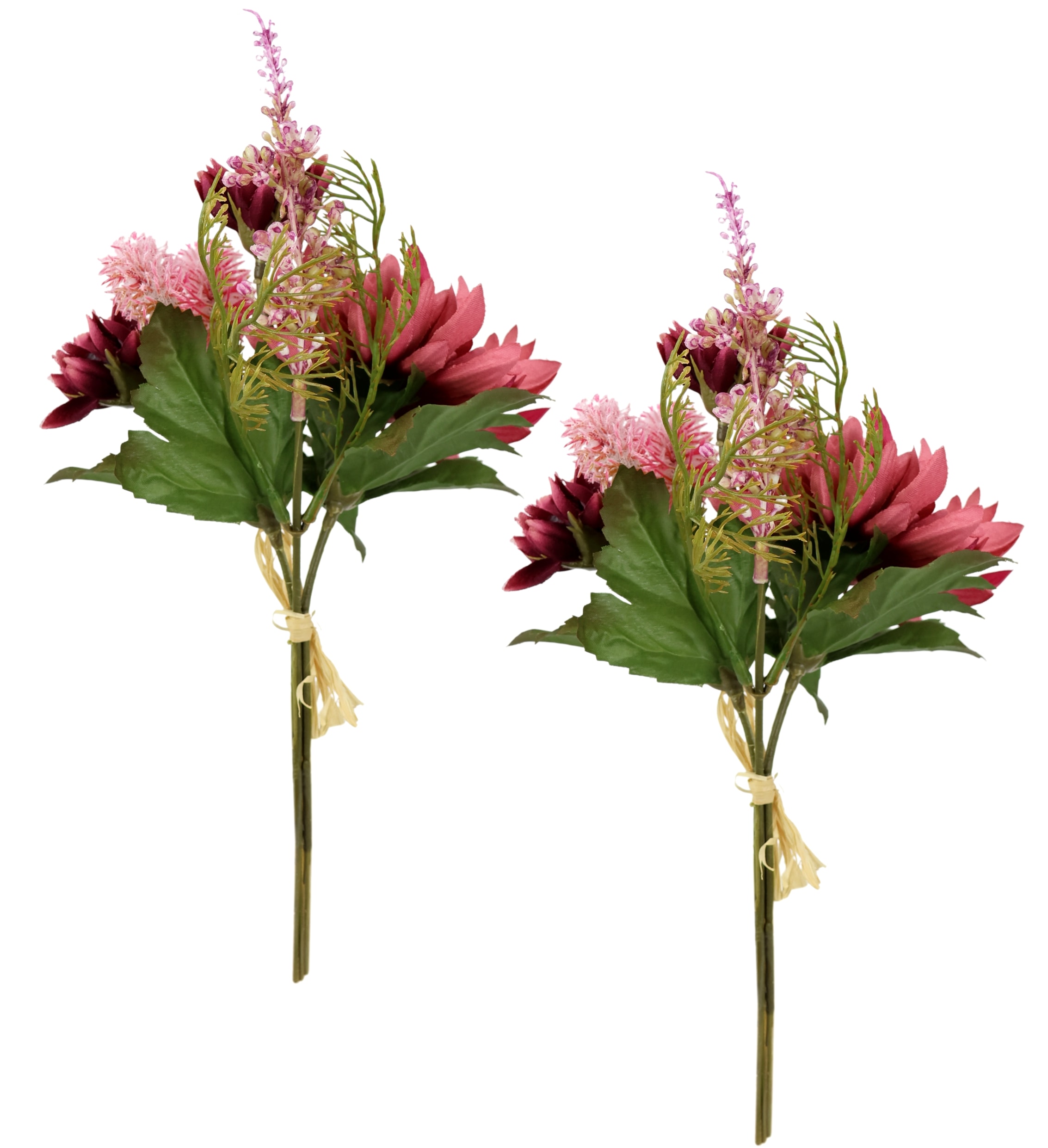 I.GE.A. Kunstblume »Chrysanthemen-Bund 2er Set«, 25cm Strauß künstlich Bouquet Seidenblume Blumenbouquet Blumenstrauß
