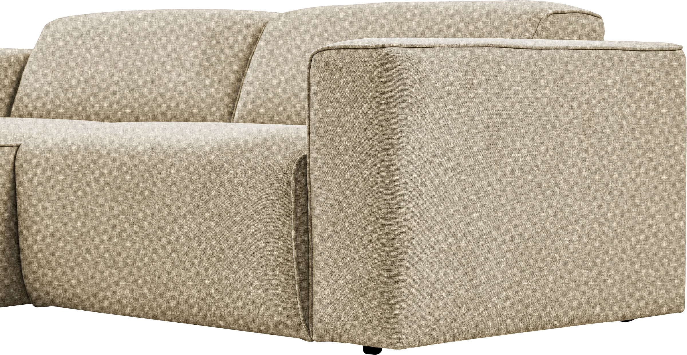 andas Ecksofa »Noord mit Kedernaht, Breite 234 cm«, Cord, Struktur, Webstoff, mit Wellenunterfederung, Massivholzrahmen