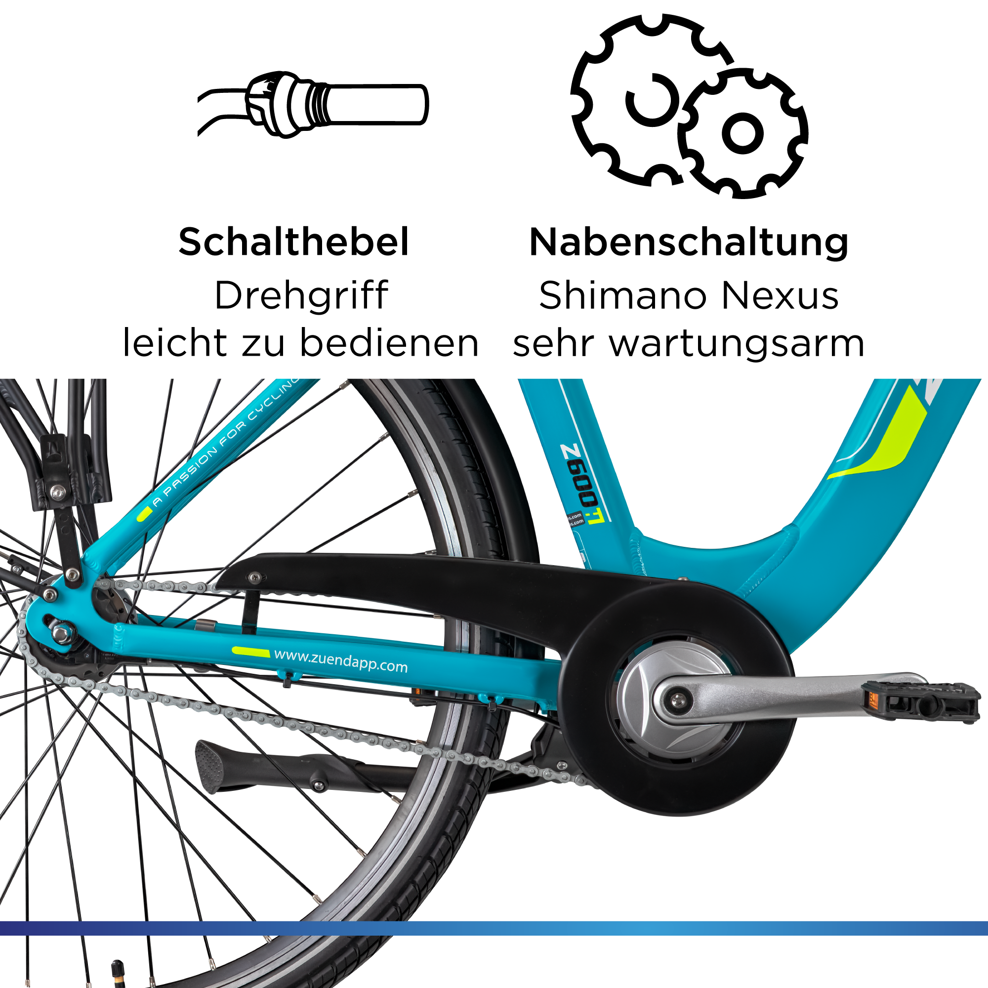 Zündapp »Z600« 7 Gang Nabenschaltung Frontmotor 250 W City E Bike Damen 28 Zoll Elektrofahrrad 7 Gang 150-165cm Damenfahrrad