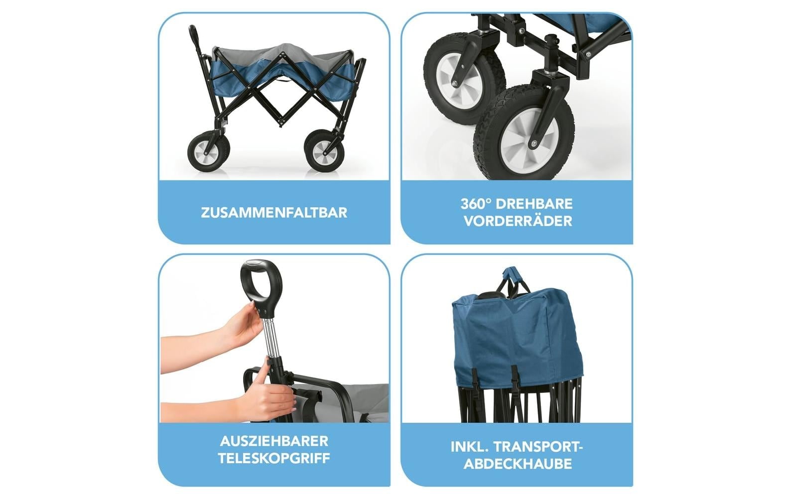 EASYmaxx Bollerwagen »100 x 50 x 61 cm« EASYmaxx 12252 Gartenwagen