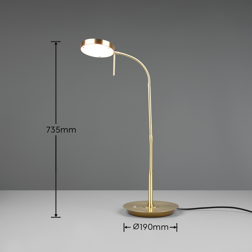TRIO Leuchten LED Tischleuchte »MONZA, Tischlampe mit Sensordimmer Lichtfarbe einstellbar 2300-4000K«, 1 flammig, Leuchtmittel LED-Board | LED fest integriert, Leuchtenkopf flexibel verstellbar Memoryfunktion Höhe 57-74 cm