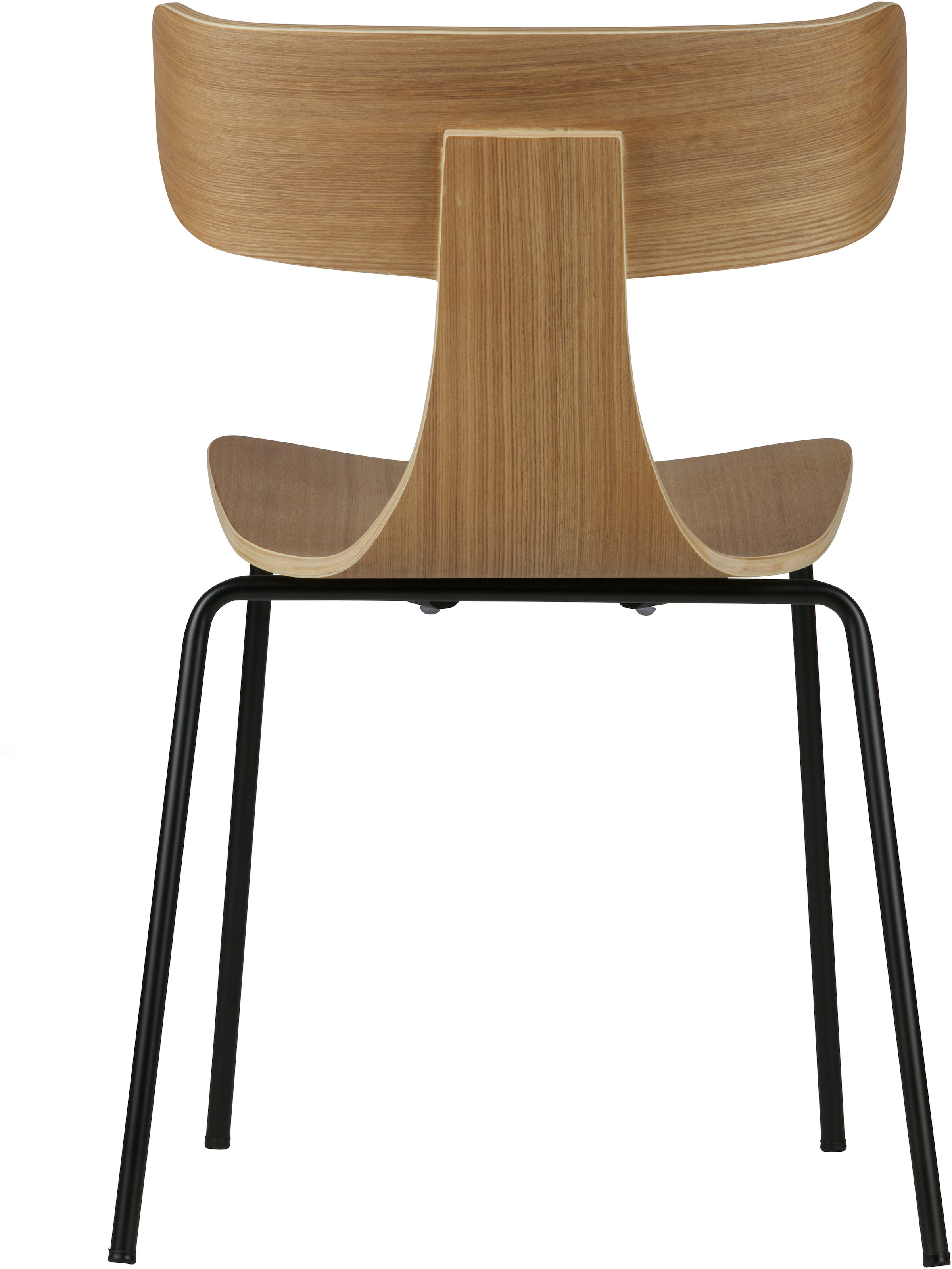 WOOOD Esszimmerstuhl »Form stapelbar und Eschenfurnier B 50 x T 52 x H 77,5 cm« (Set) 2 Stk.Tragkraft 120 kg, Sichtbare Maserung, schlanke Stahlgestell