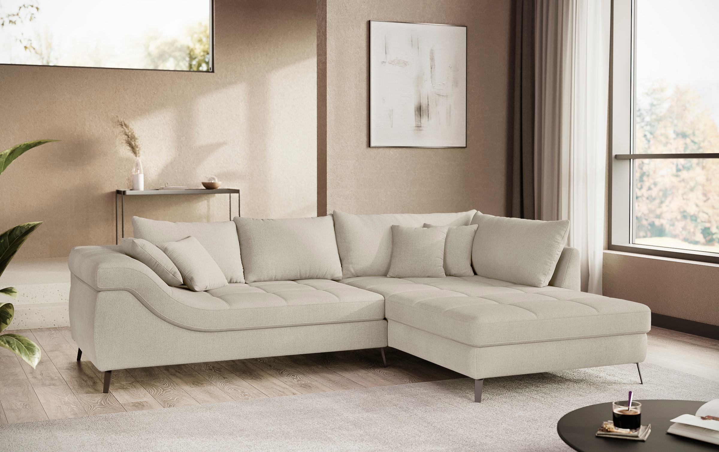 Mr. Couch Ecksofa »Portofino, L-Form«, Mit Kaltschaumpolsterung, bis 140 kg belastbar