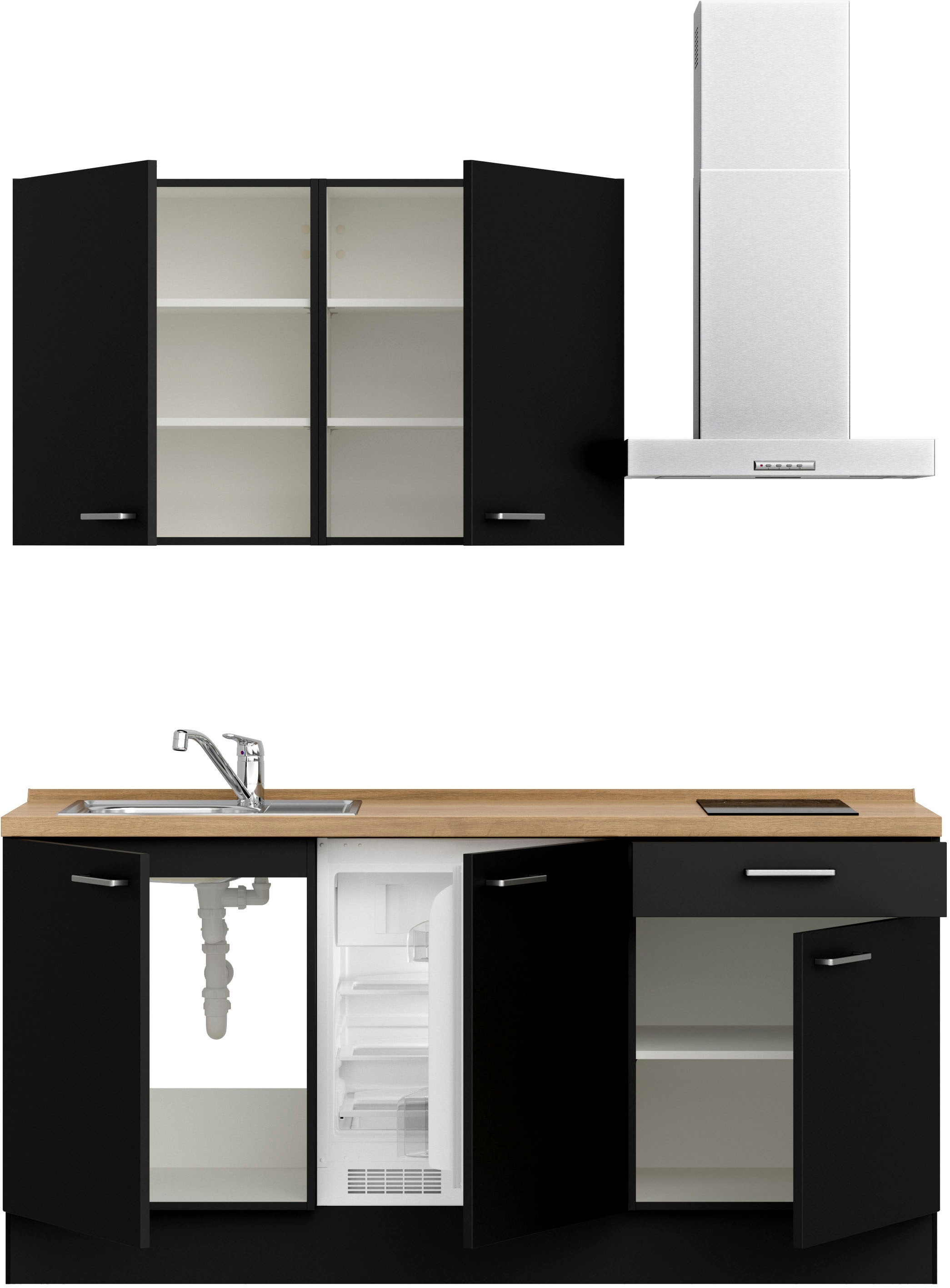 nobilia® Küchenzeile »"Touch I"«, vormontiert, Ausrichtung wählbar, Breite 180 cm, wahlw. mit E-Geräten