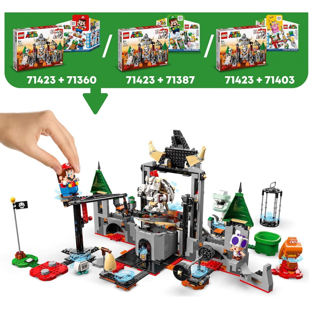 LEGO® Konstruktionsspielsteine »Knochen-Bowsers Festungsschlacht (71423), LEGO® Super Mario«, (1321 St.)