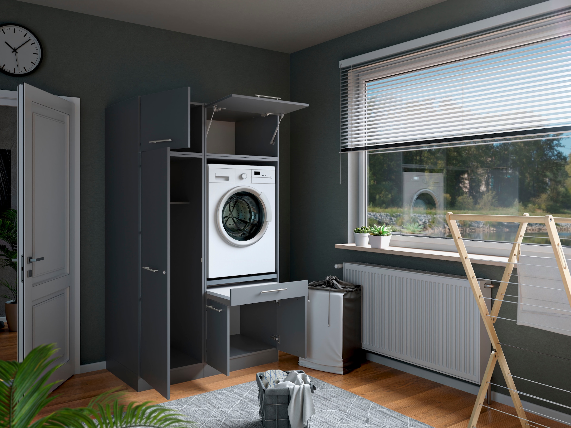 Laundreezy Mehrzweckschrank-Set »Laundreezy, 4-tlg. Mehrzweckschrank-Set B/H/T 118/200/68 cm« 4 Stk. tlg.