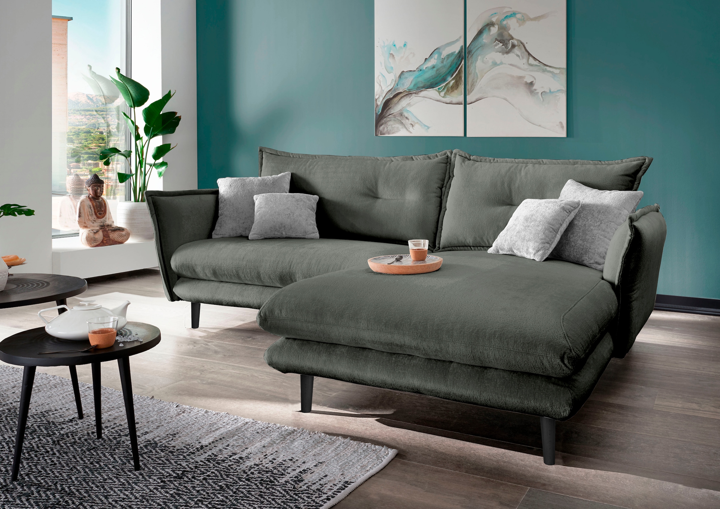 INOSIGN Ecksofa »Lazio modernes Design, bequem, schmale Armlehnen, OTTOs Ch günstig online kaufen