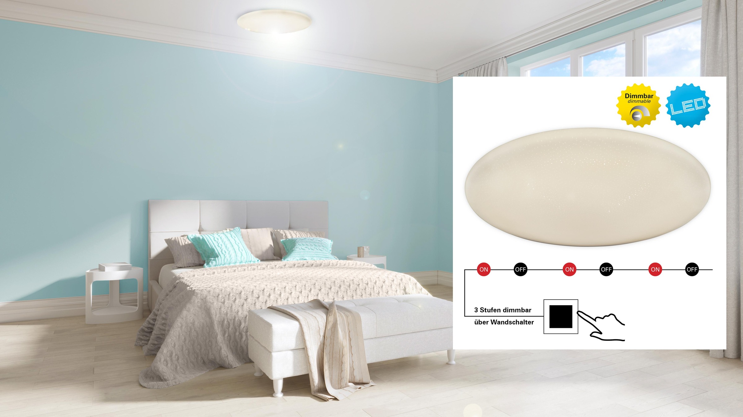 näve LED Deckenleuchte »RAVENNA« LED-Board 1 Stk. Neutralweiß LED Deckenlampe