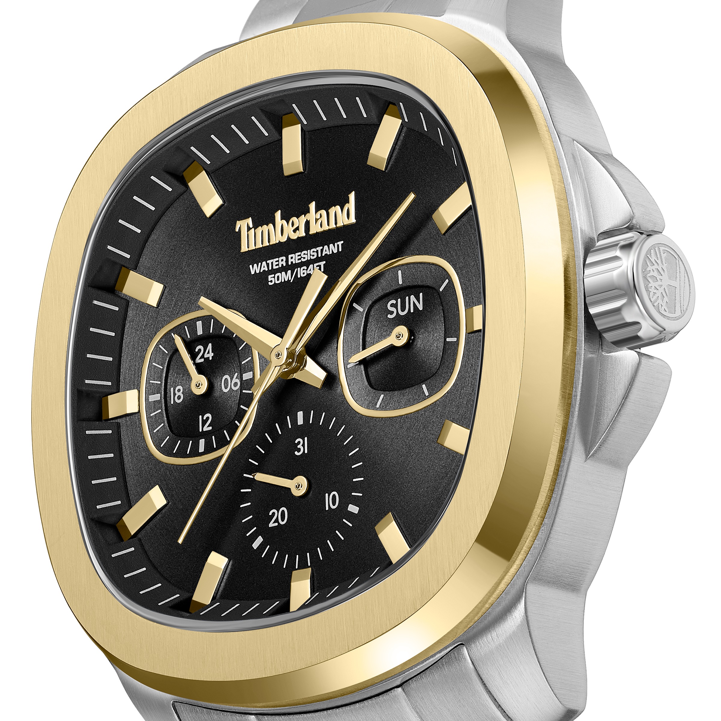 Timberland Quarzuhr »Swansey« Armbanduhr, Herrenuhr, Edelstahlarmband, analog, Dualzeit