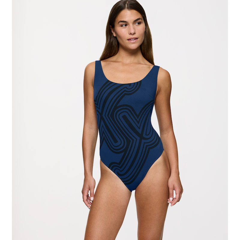 TRIUMPH Badeanzug »Flex Smart Summer« herausnehmbare schnelltrocknende Cups, tiefer Rückenausschnitt BLUE - DARK COMBINATION 2 - N-Gr N-Gr 2...