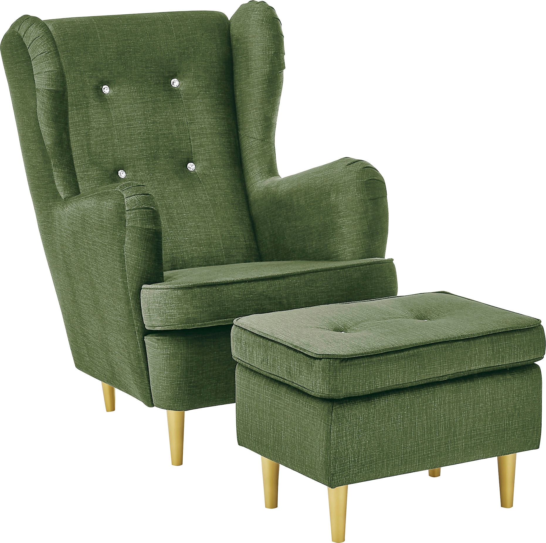 ED EXCITING DESIGN Hocker »Tom«, mit Strasssteinen und goldenen Füßen
