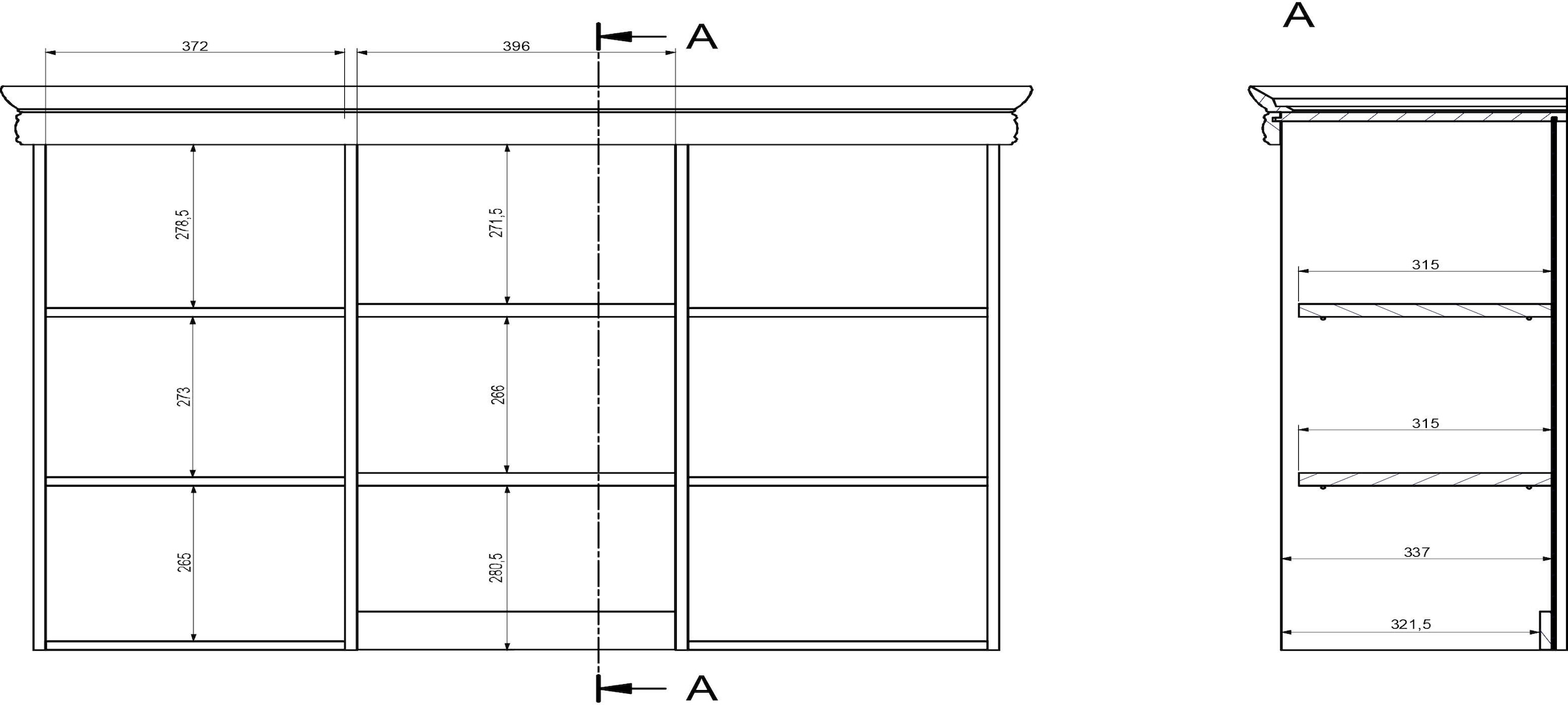 Home affaire Buffet »Royal«, Breite ca. 128 cm