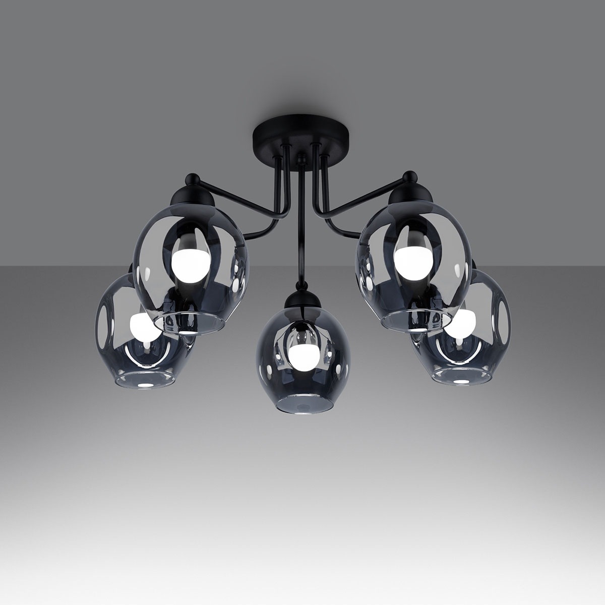 SOLLUX lighting Kronleuchter »FILLAN«, 5 flammig, Leuchtmittel E27   ohne L günstig online kaufen